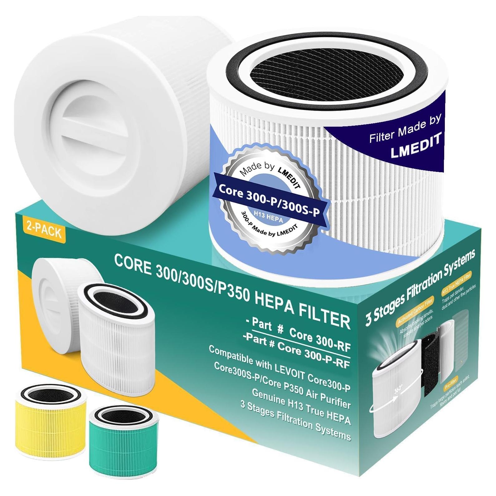 Filtro de Reemplazo H13 HEPA LMEDIT para Purificador Levoit Core 300 - Paquete de 2