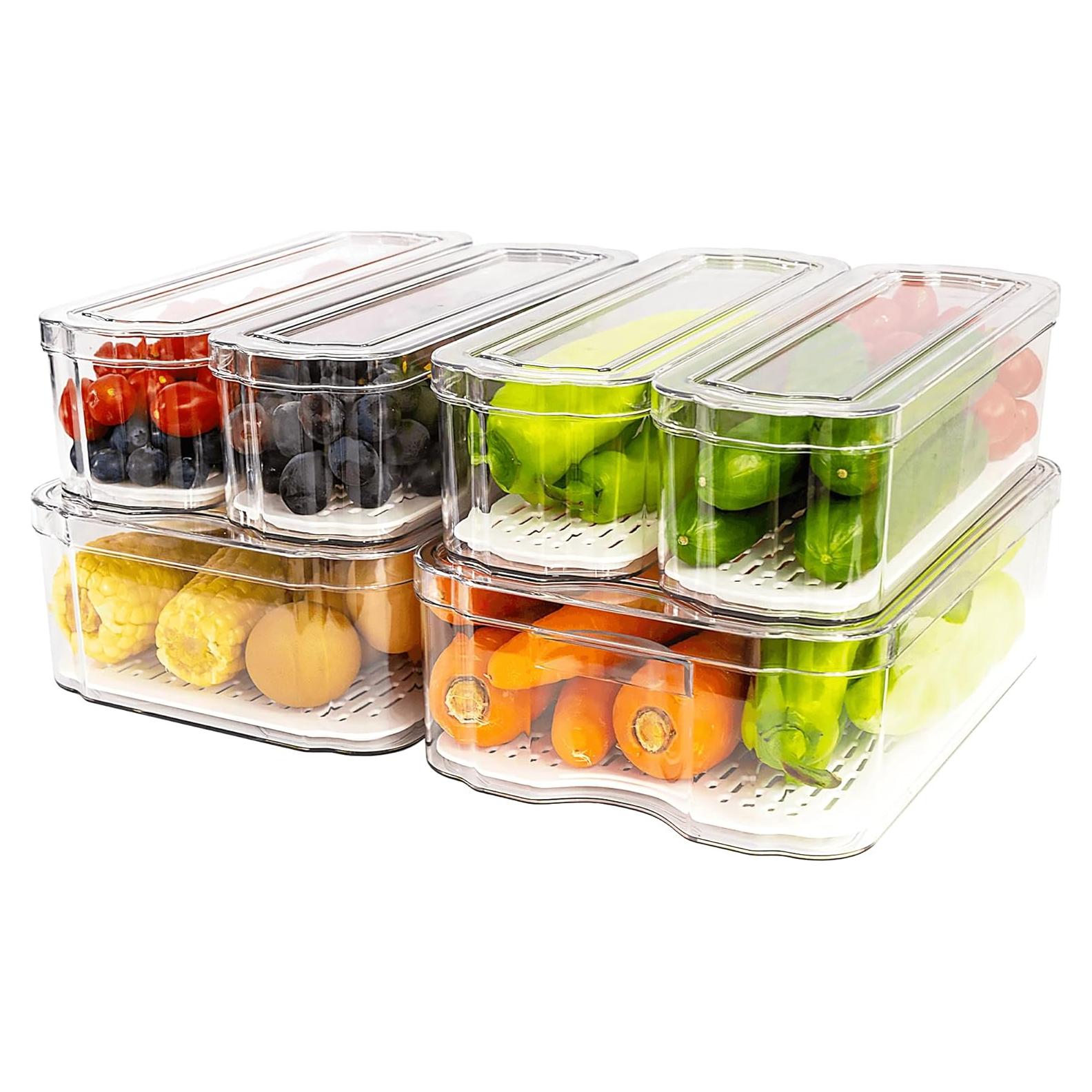 Organizadores de Nevera SMRCAD - 6 Contenedores Transparentes