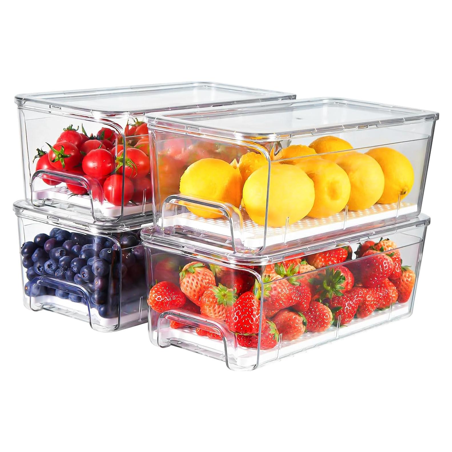 Organizadores de Refrigerador Brippo - Set de 4 Cajones Apilables