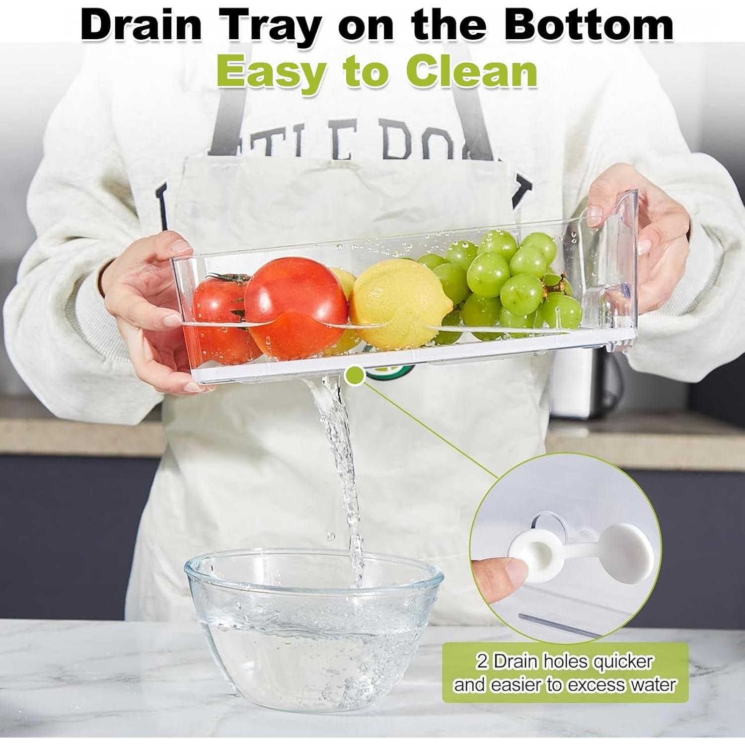 Organizadores de Refrigerador Brippo - Set de 4 Cajones Apilables