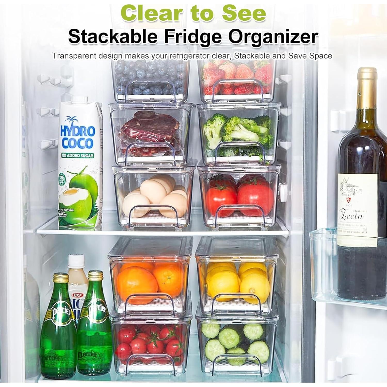 Organizadores de Refrigerador Brippo - Set de 4 Cajones Apilables