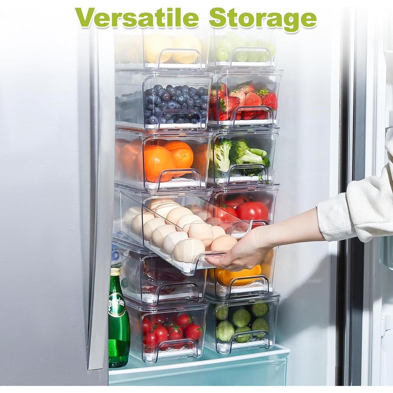 Organizadores de Refrigerador Brippo - Set de 4 Cajones Apilables