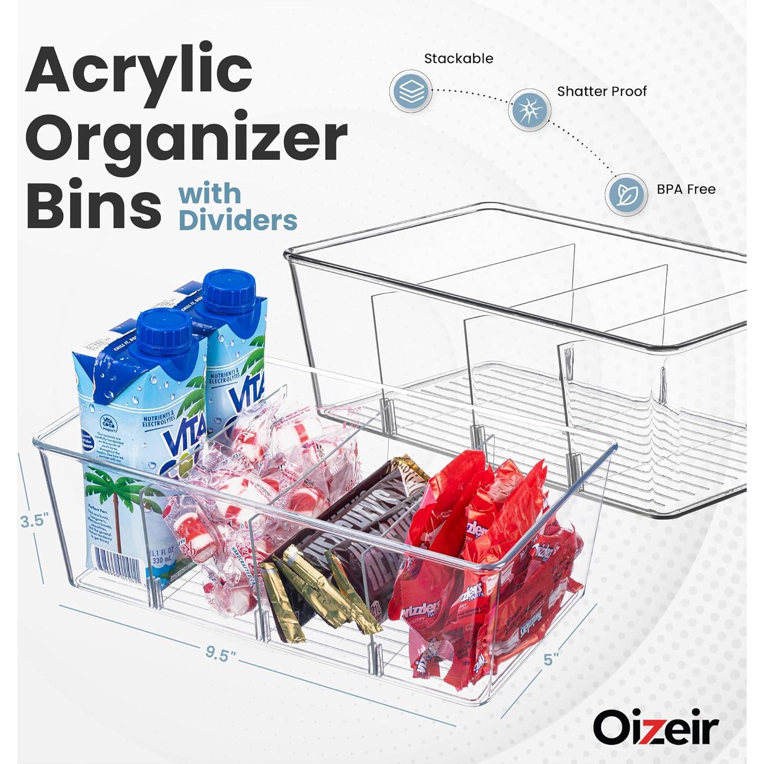 Organizadores Transparentes Oizeir Paquete de 8 - Almacenamiento para Cocina y Despensa