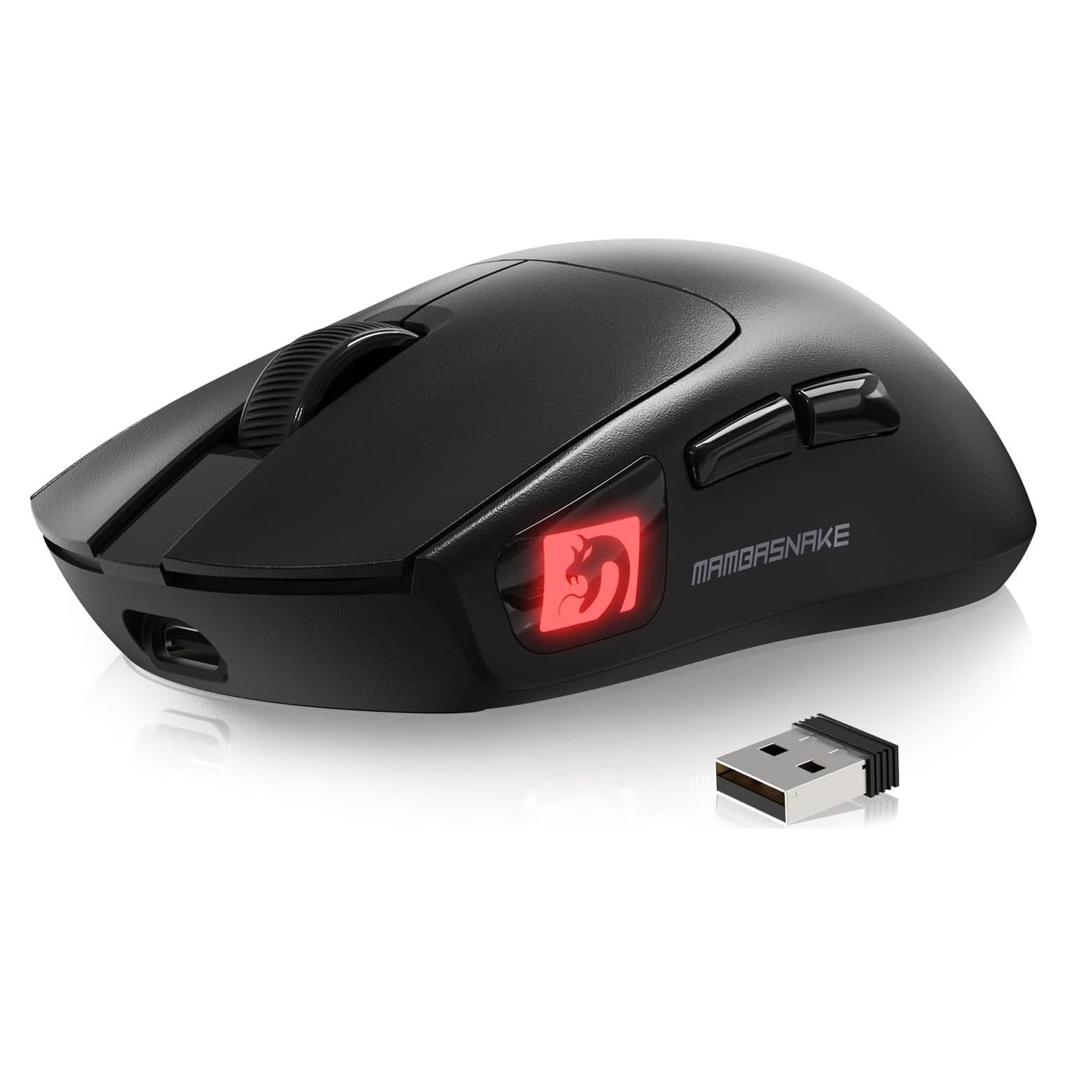 Ratón Inalámbrico MAMBASNAKE M4 24000 DPI RGB Ergonómico Negro