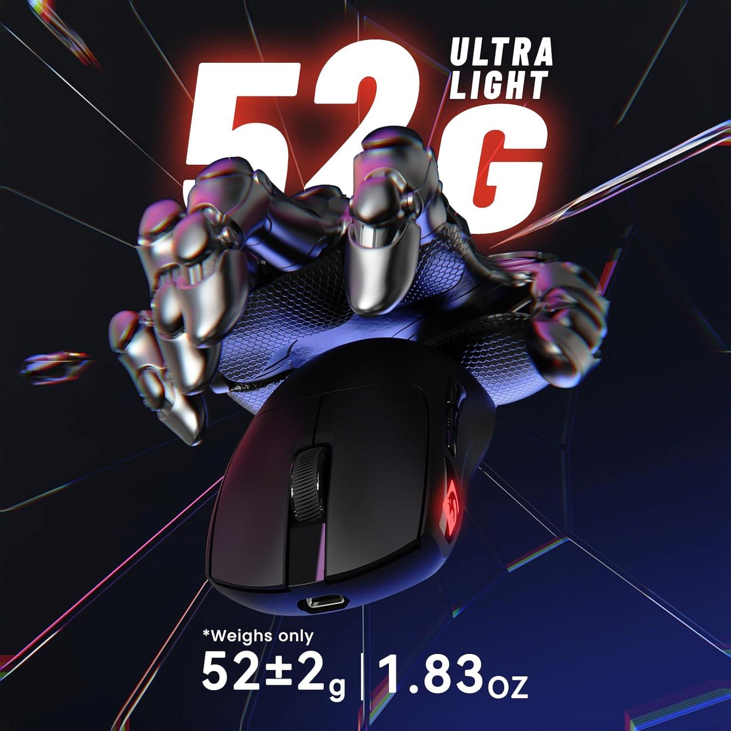 Ratón Inalámbrico MAMBASNAKE M4 24000 DPI RGB Ergonómico Negro