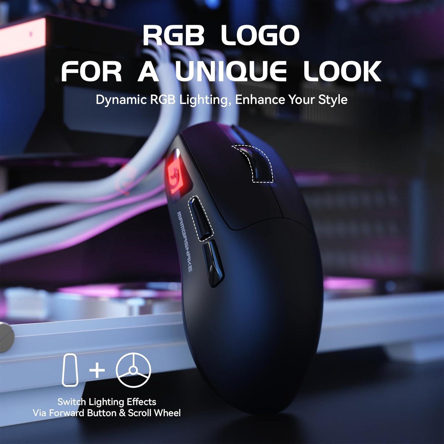 Ratón Inalámbrico MAMBASNAKE M4 24000 DPI RGB Ergonómico Negro