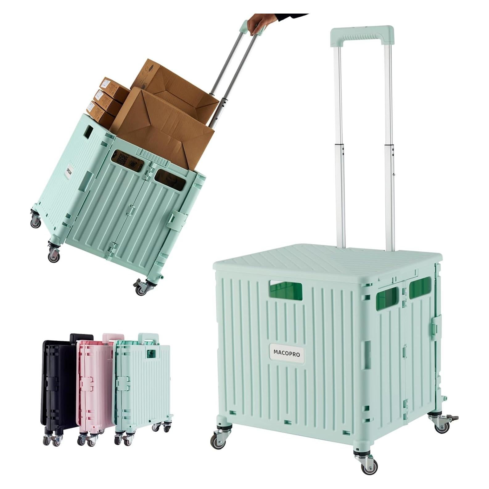 Carro Utilitario Plegable MACOPRO Verde 50kg 4 Ruedas Giratorias