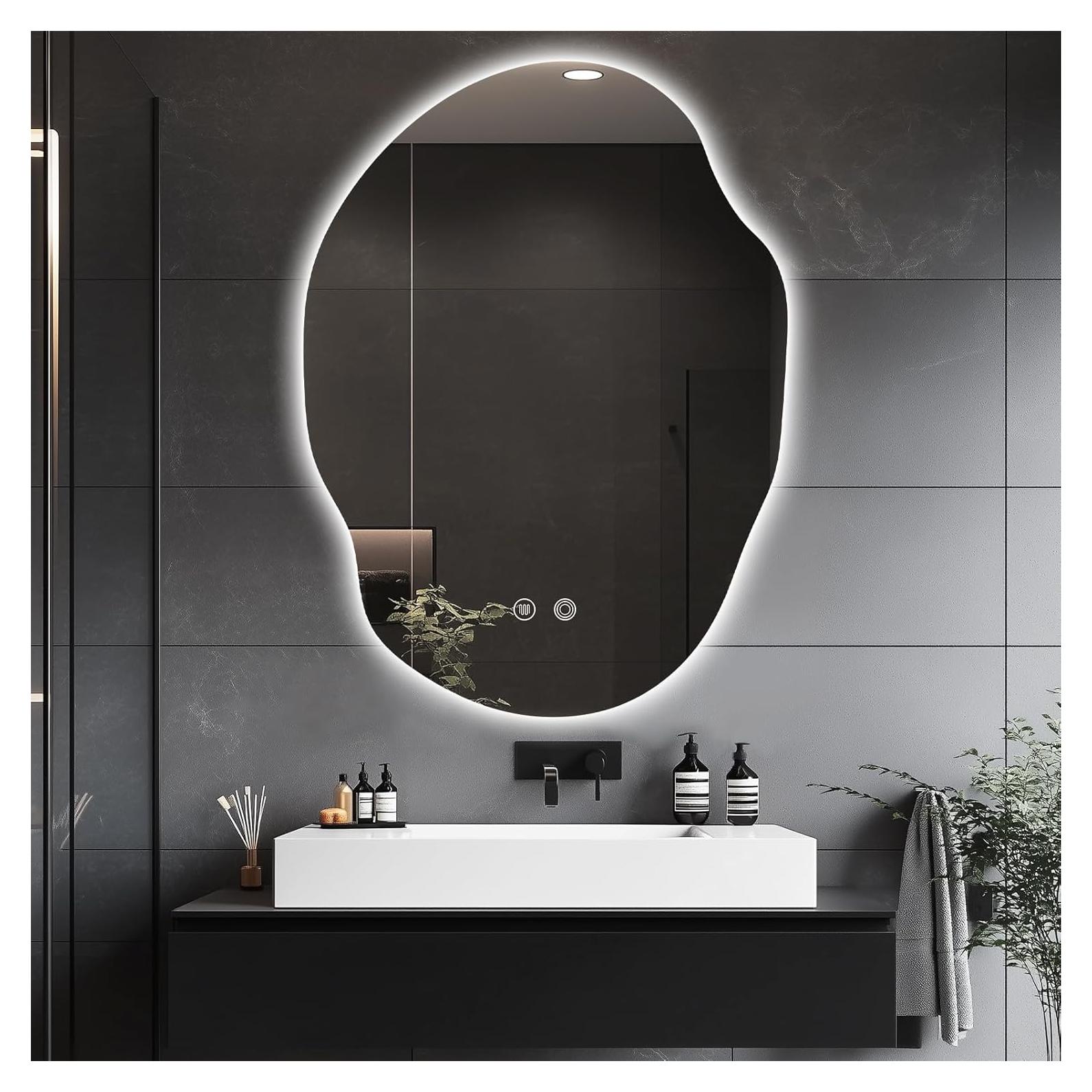 Espejo de Baño LED Asimétrico 76.2x55.9cm 39F USA con Luz Regulable