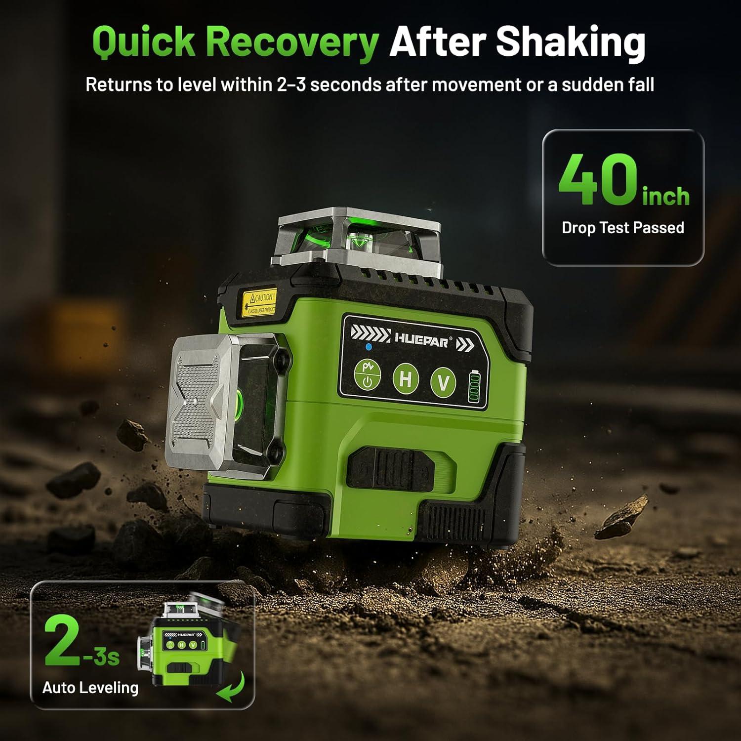 Nivel Láser 360 Huepar Y03CG Autonivelante con Pantalla LCD