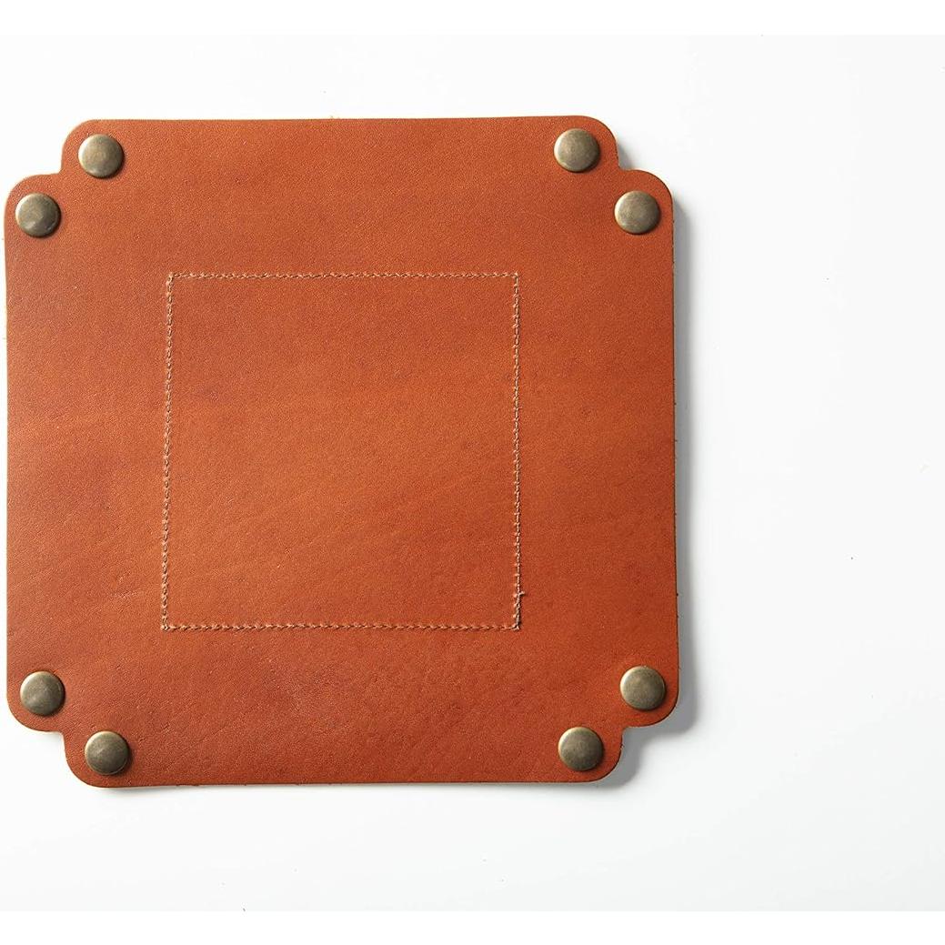 Bandeja de Cuero Premium The Tulip Tree 12.7x12.7cm Castaño