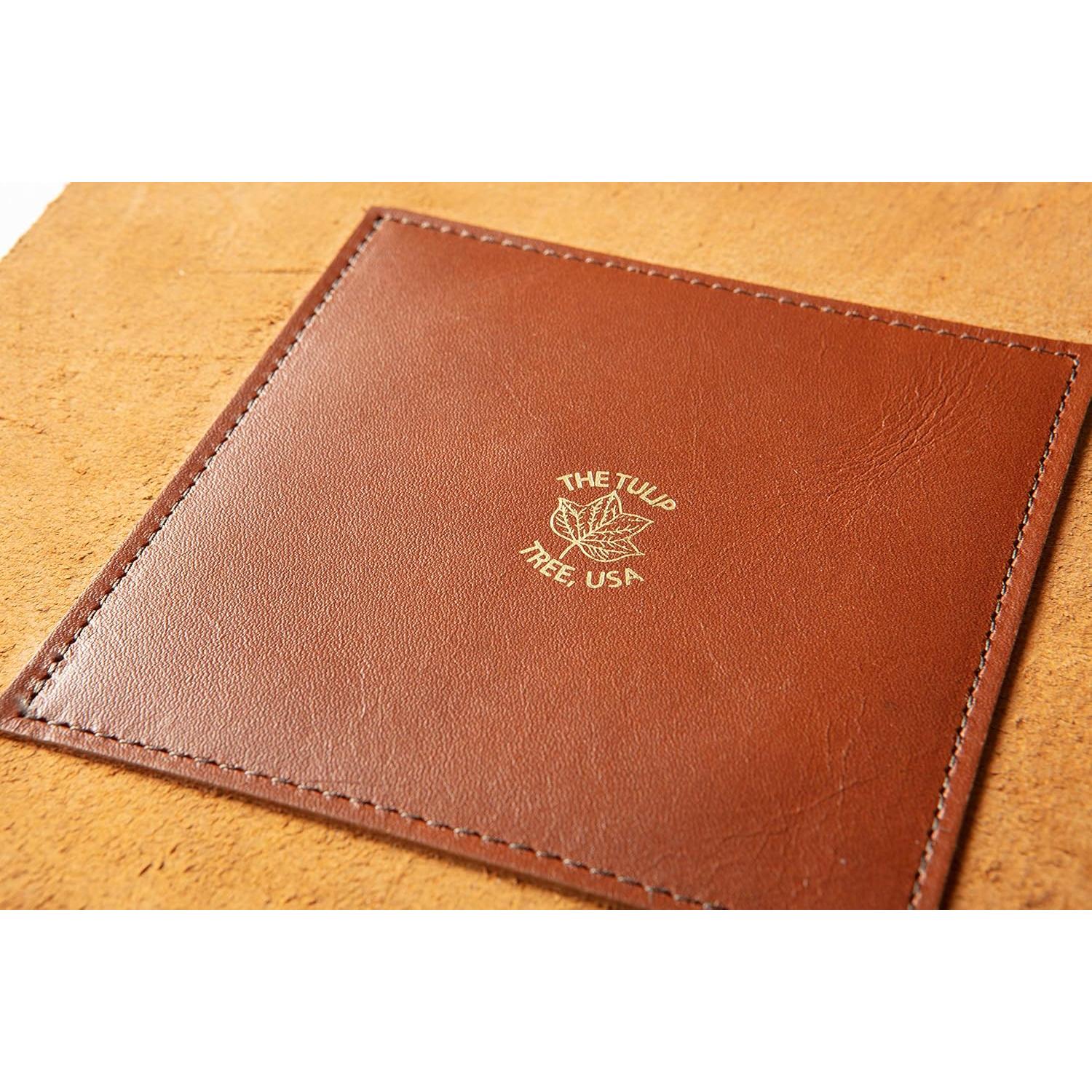 Bandeja de Cuero Premium The Tulip Tree 12.7x12.7cm Castaño