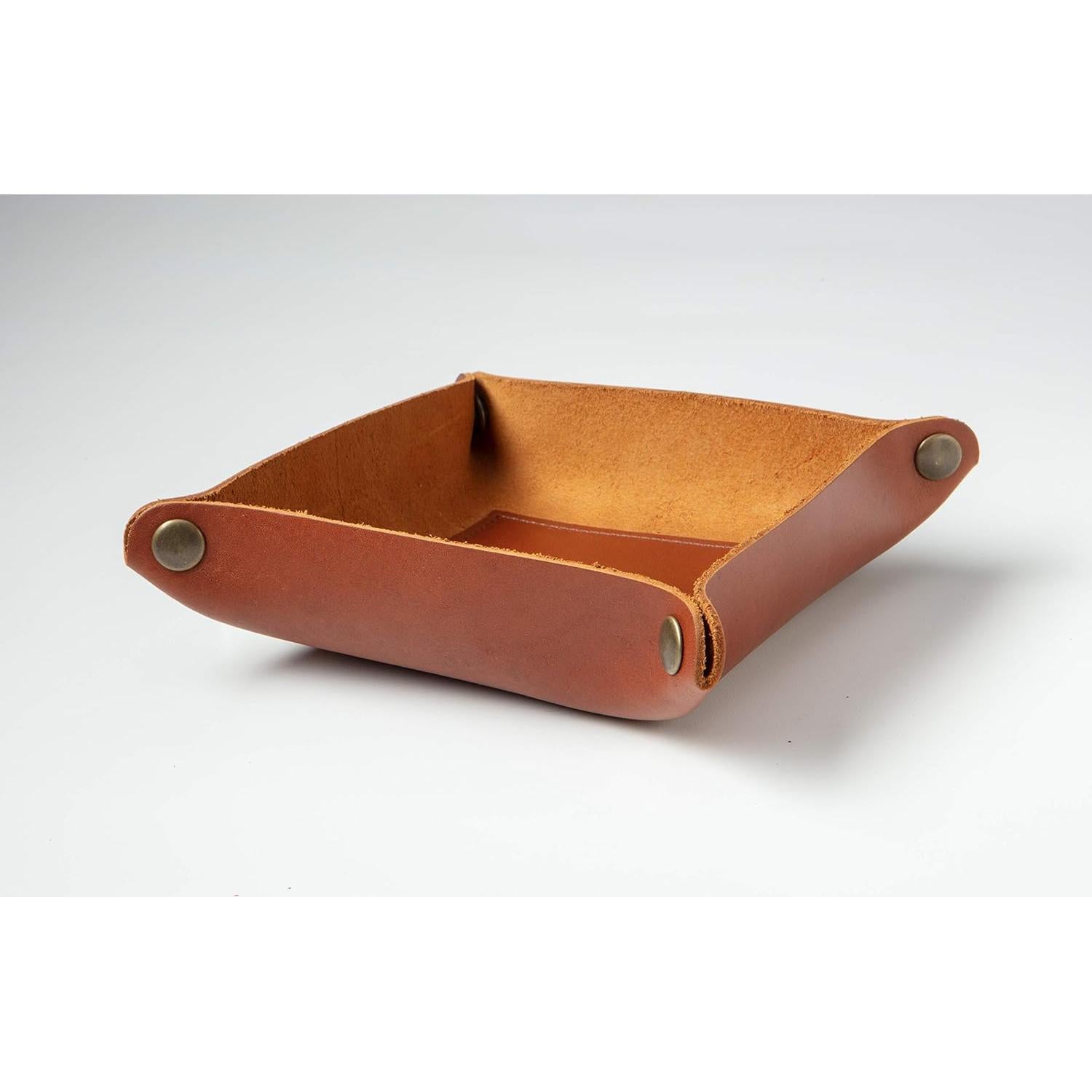 Bandeja de Cuero Premium The Tulip Tree 12.7x12.7cm Castaño