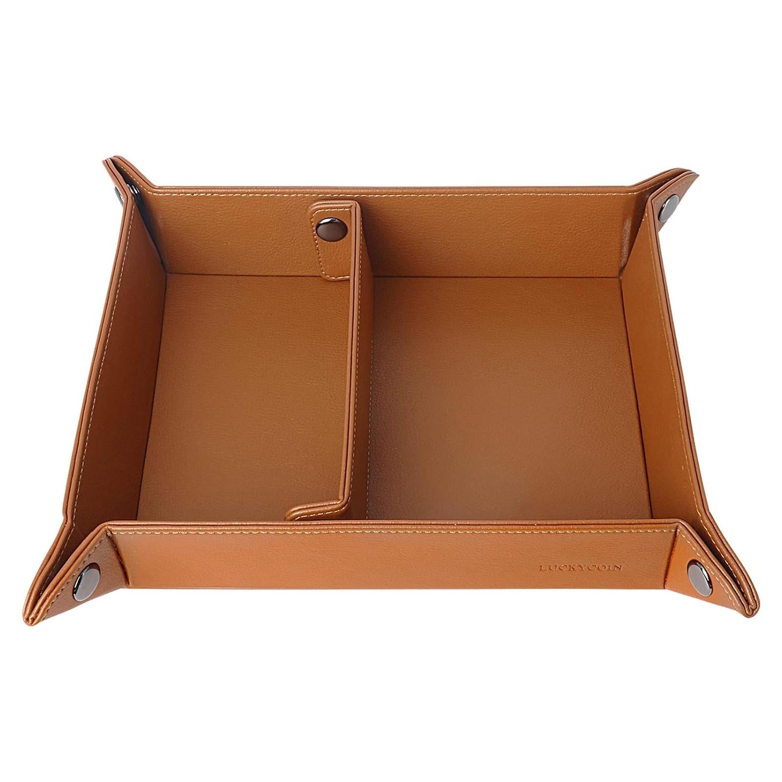 Bandeja de Cuero Vegano LUCKYCOIN 25x20 cm Organizador EDC