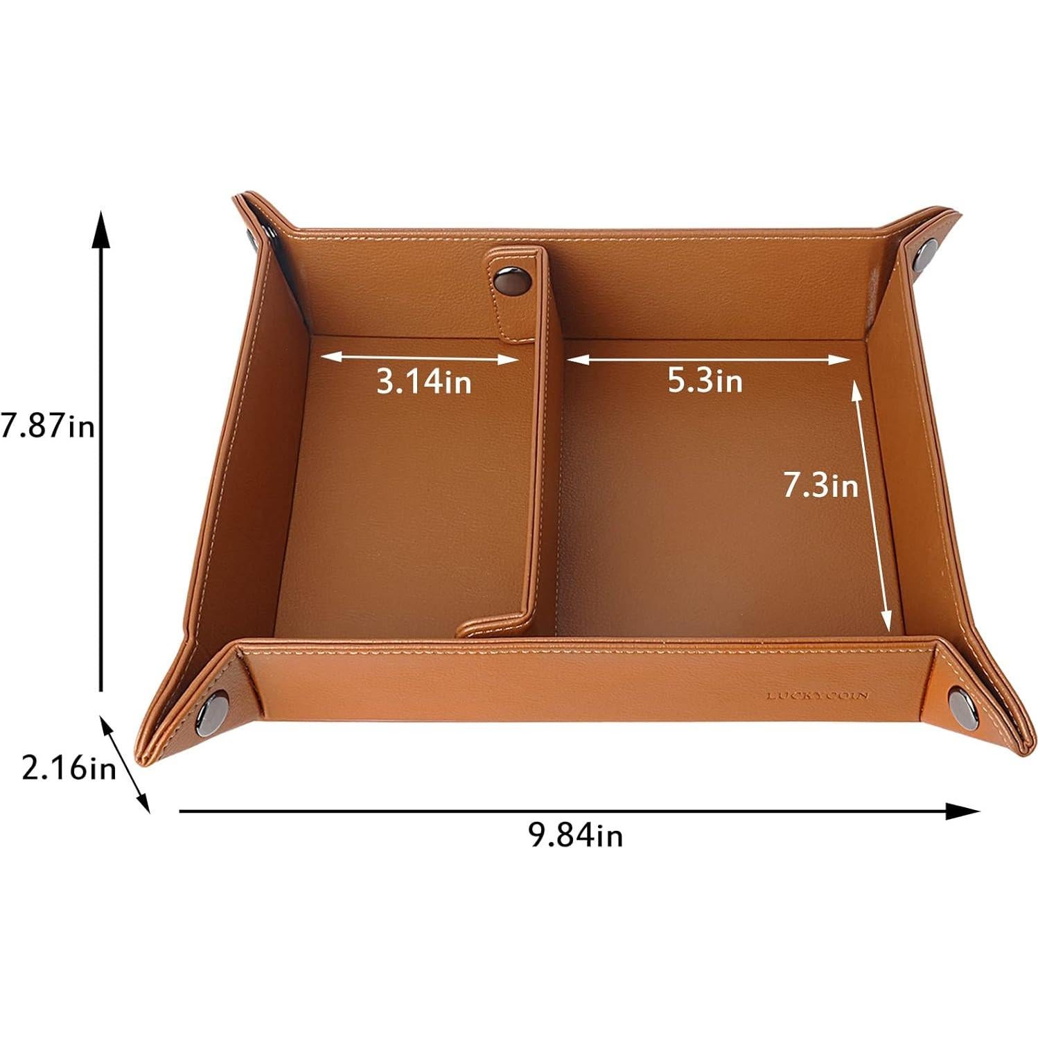 Bandeja de Cuero Vegano LUCKYCOIN 25x20 cm Organizador EDC