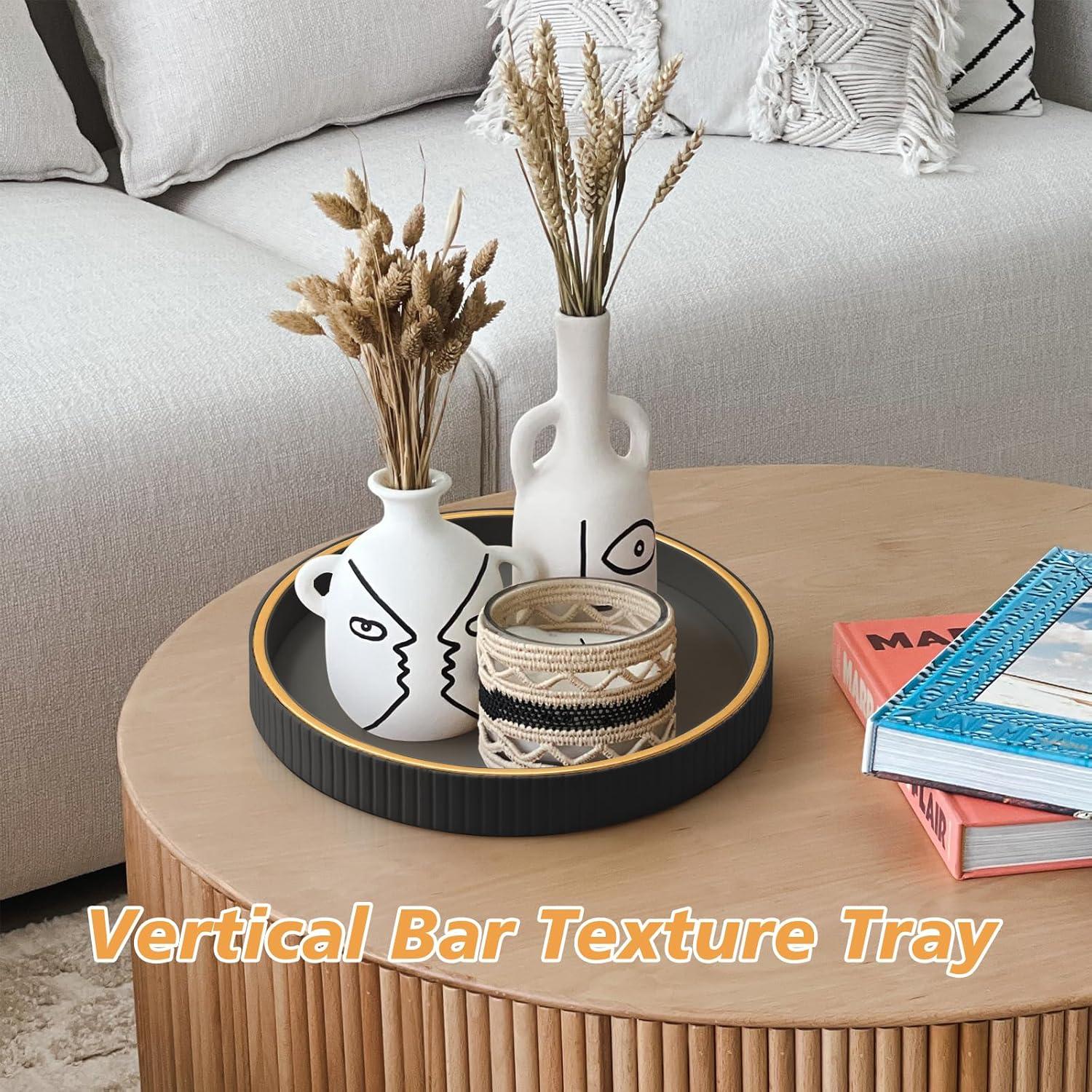 Organizador de Escritorio de Cuero SANZIE Redondo Negro 25.4 cm