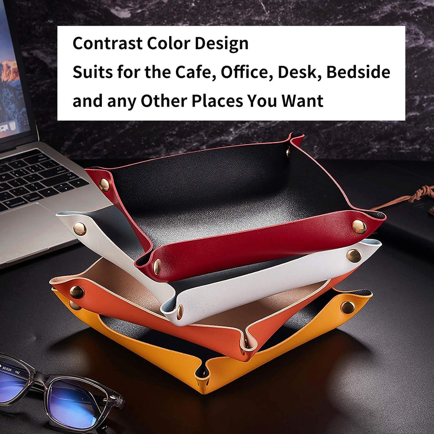 Bandeja de Valet VOMANA Plegable Cuero Sintético 20 cm