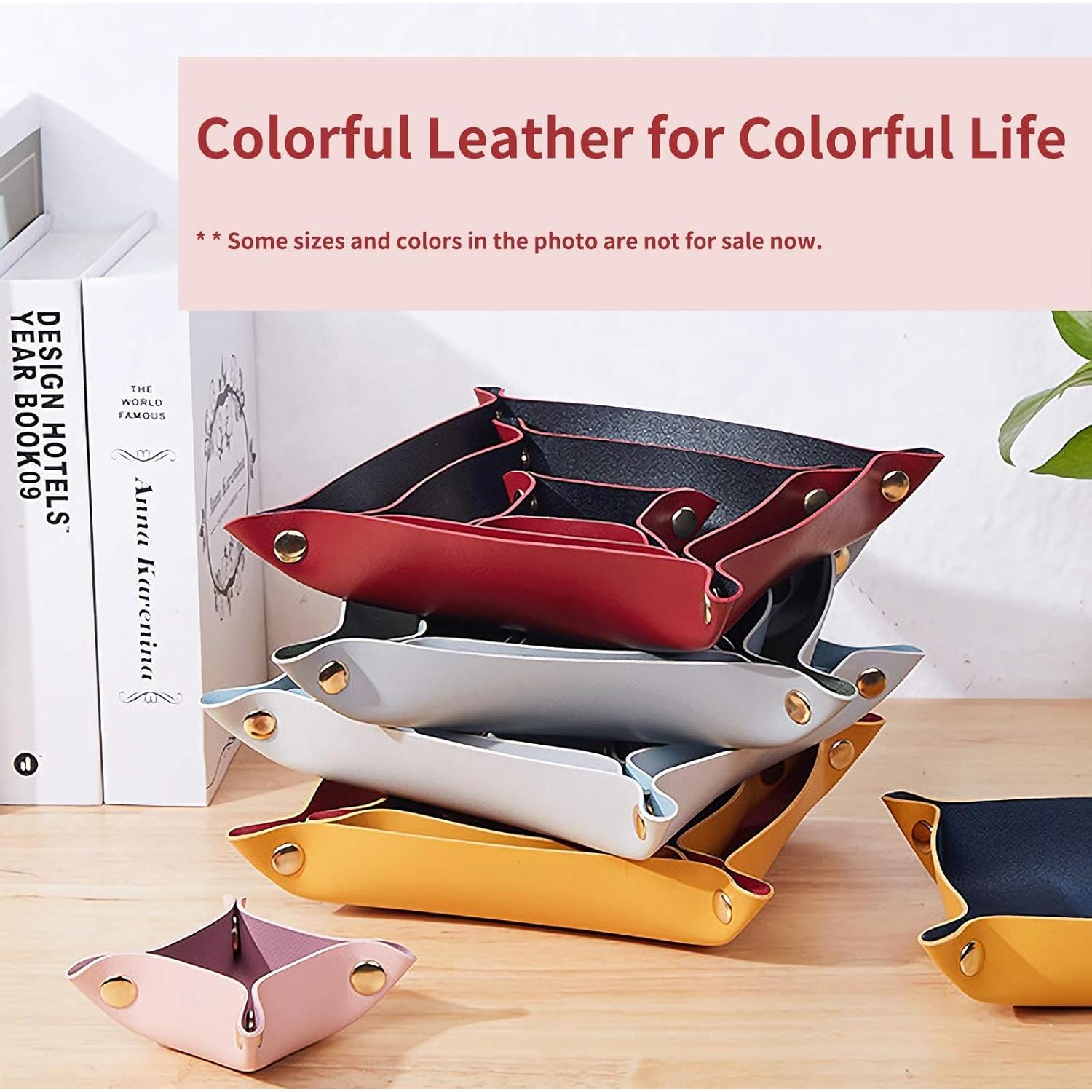 Bandeja de Valet VOMANA Plegable Cuero Sintético 20 cm