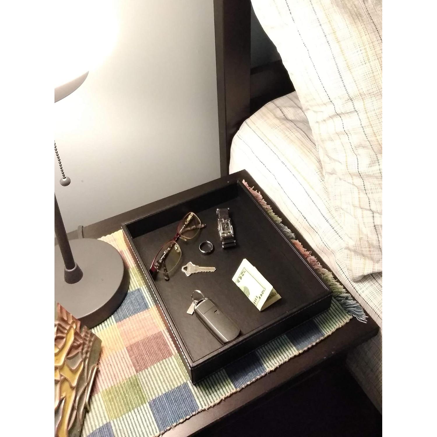 Bandeja de Valet ULTRAY de Cuero Sintético Negro 26.2x21.1 cm