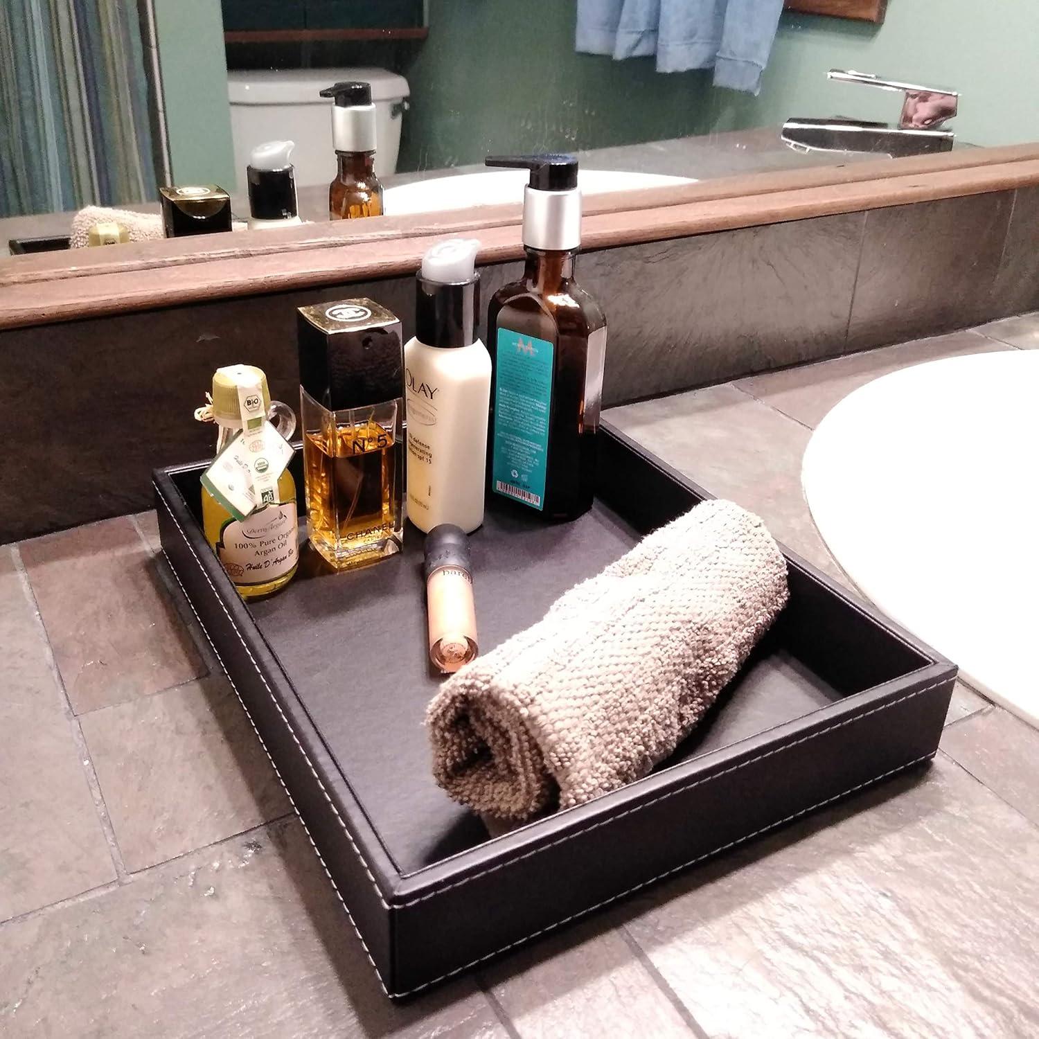 Bandeja de Valet ULTRAY de Cuero Sintético Negro 26.2x21.1 cm