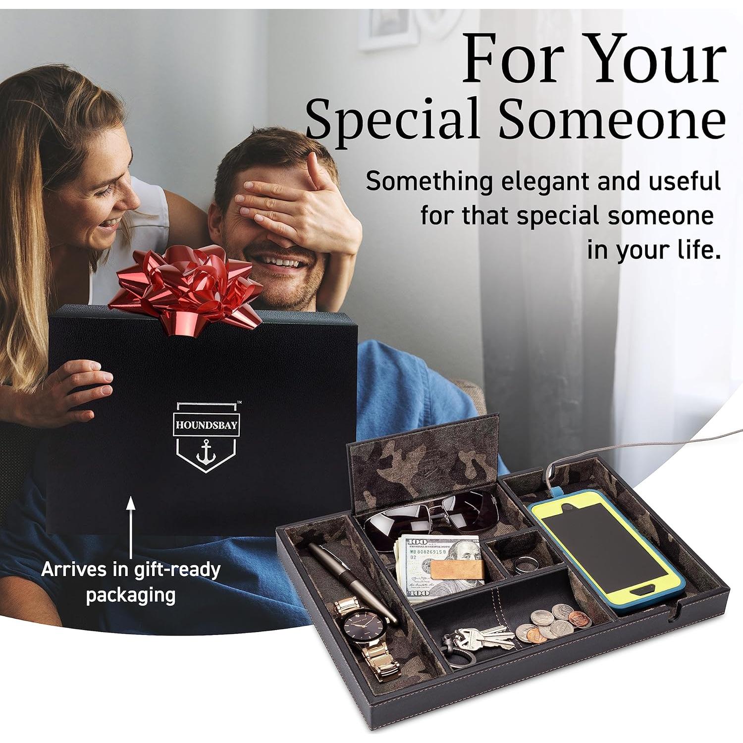 Bandeja de Valet HOUNDSBAY Camo Woodland de Cuero Sintético