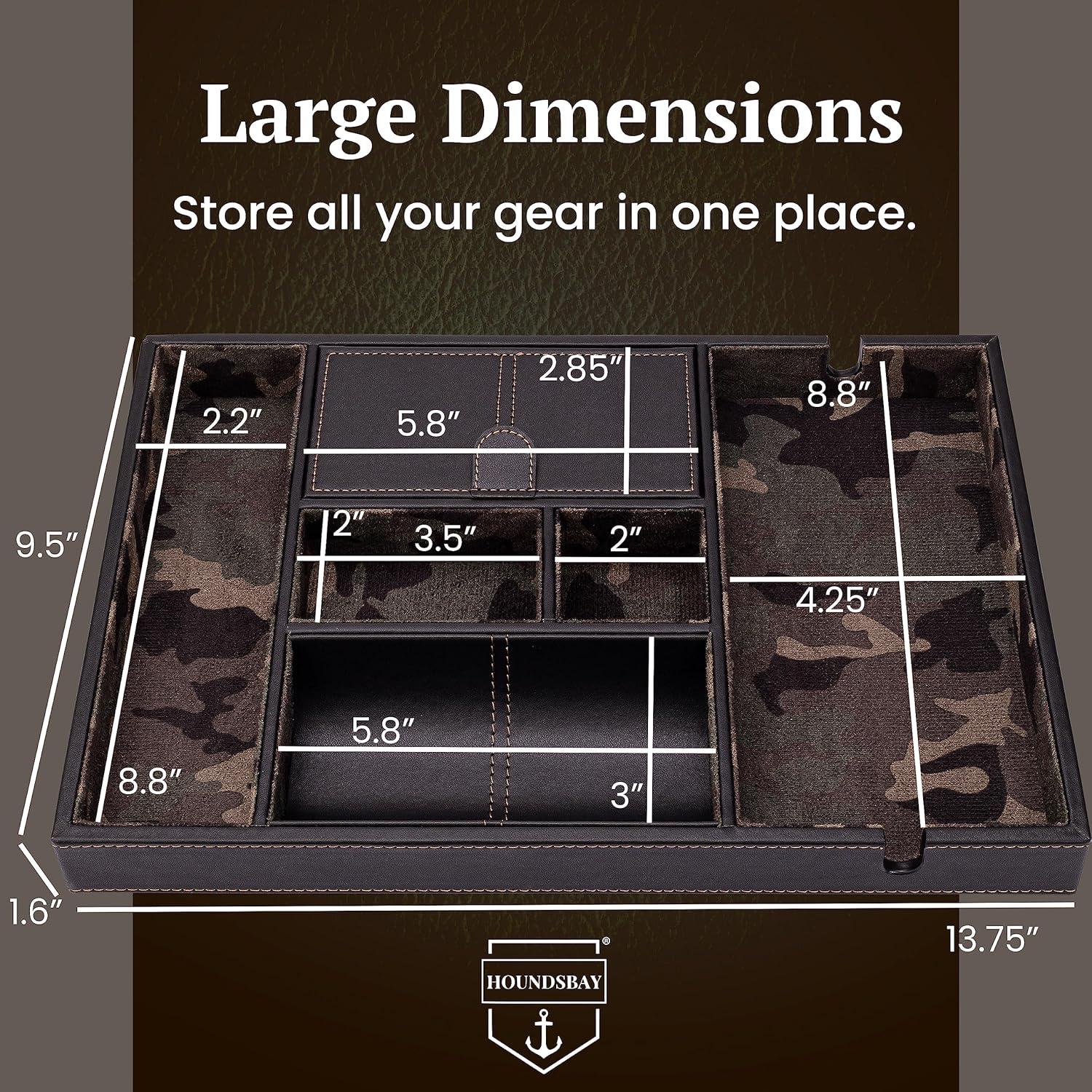 Bandeja de Valet HOUNDSBAY Camo Woodland de Cuero Sintético