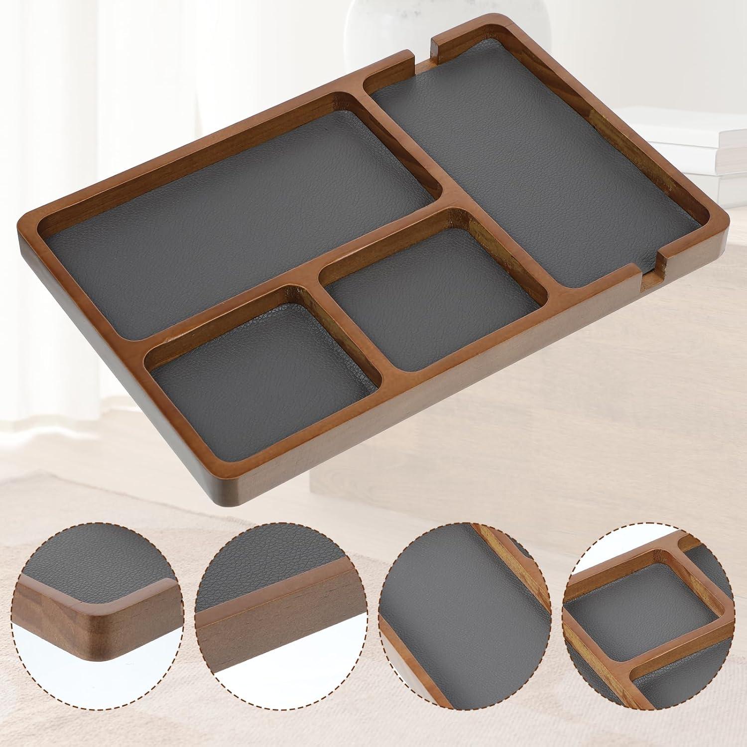 Bandeja de Valet de Madera de Sándalo Negra 29.5x20cm