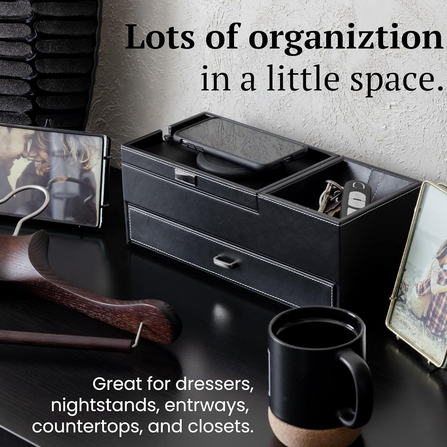 Bandeja de Valet HOUNDSBAY para Hombres - Organizador de Mesita de Noche