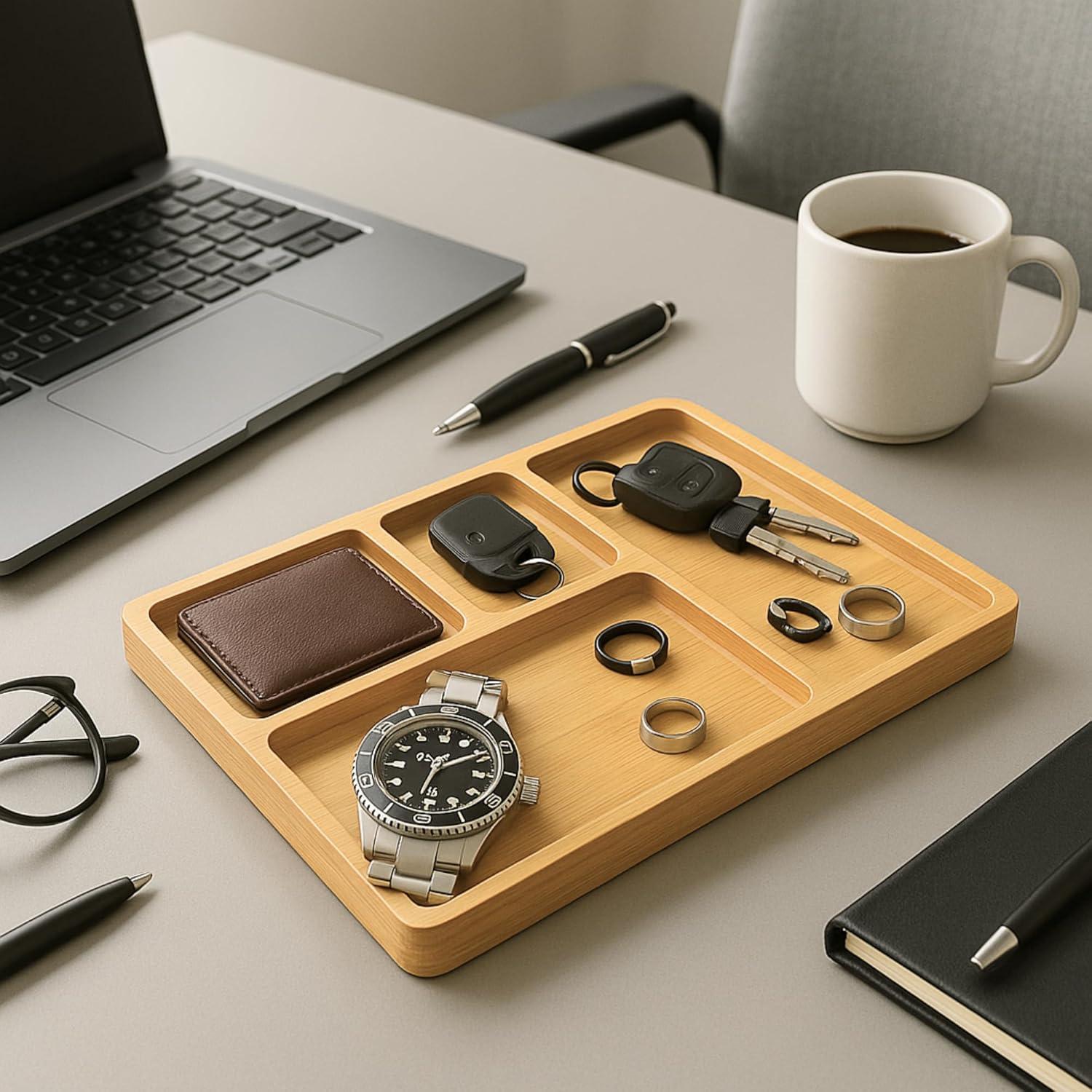 Bandeja de Madera de Bambú YELLOW LOTUS para Hombres 30x16cm