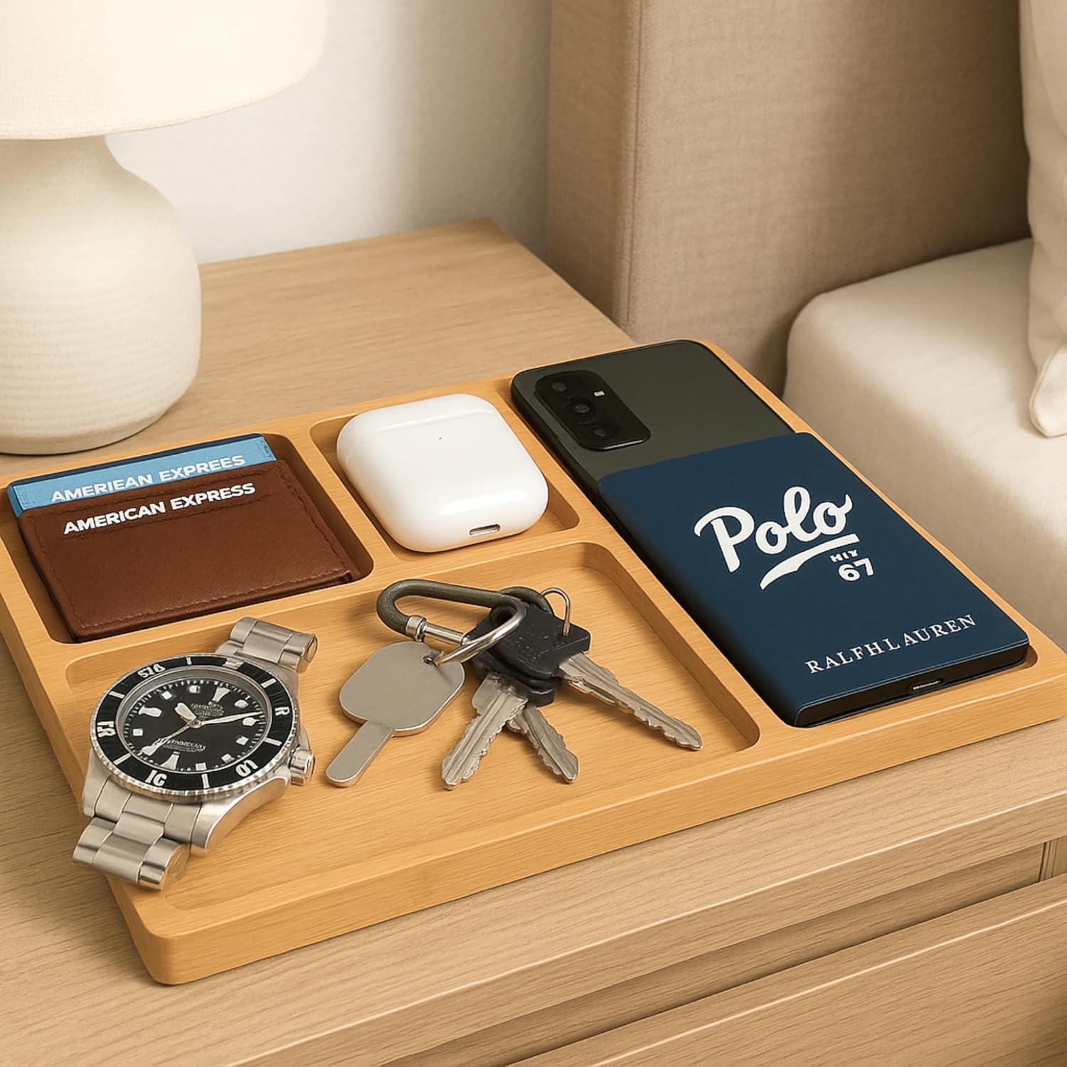 Bandeja de Madera de Bambú YELLOW LOTUS para Hombres 30x16cm