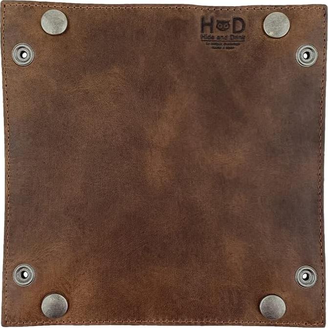 Bandeja de Cambio Hide & Drink Cuero Canela Hecha a Mano