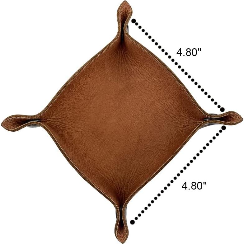 Bandeja de Cambio Hide & Drink Cuero Canela Hecha a Mano