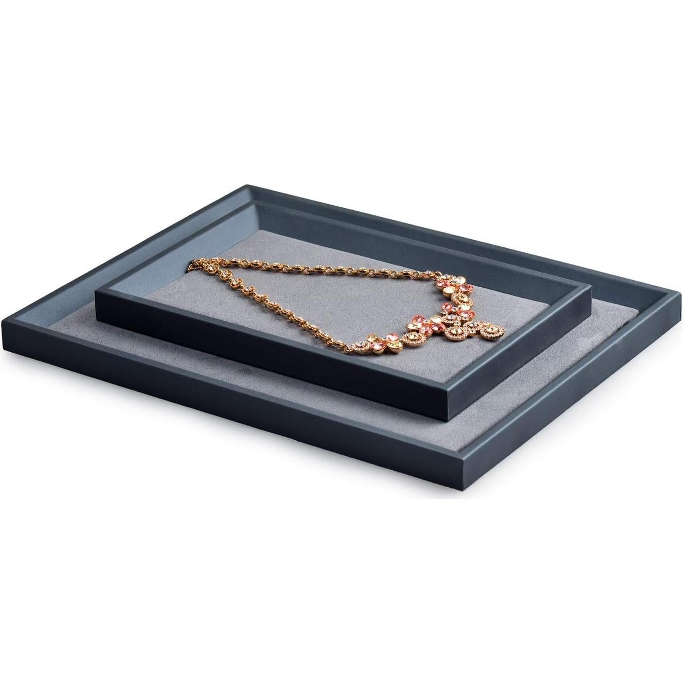 Organizador de Joyería Oirlv de Cuero Premium Pequeño Gris