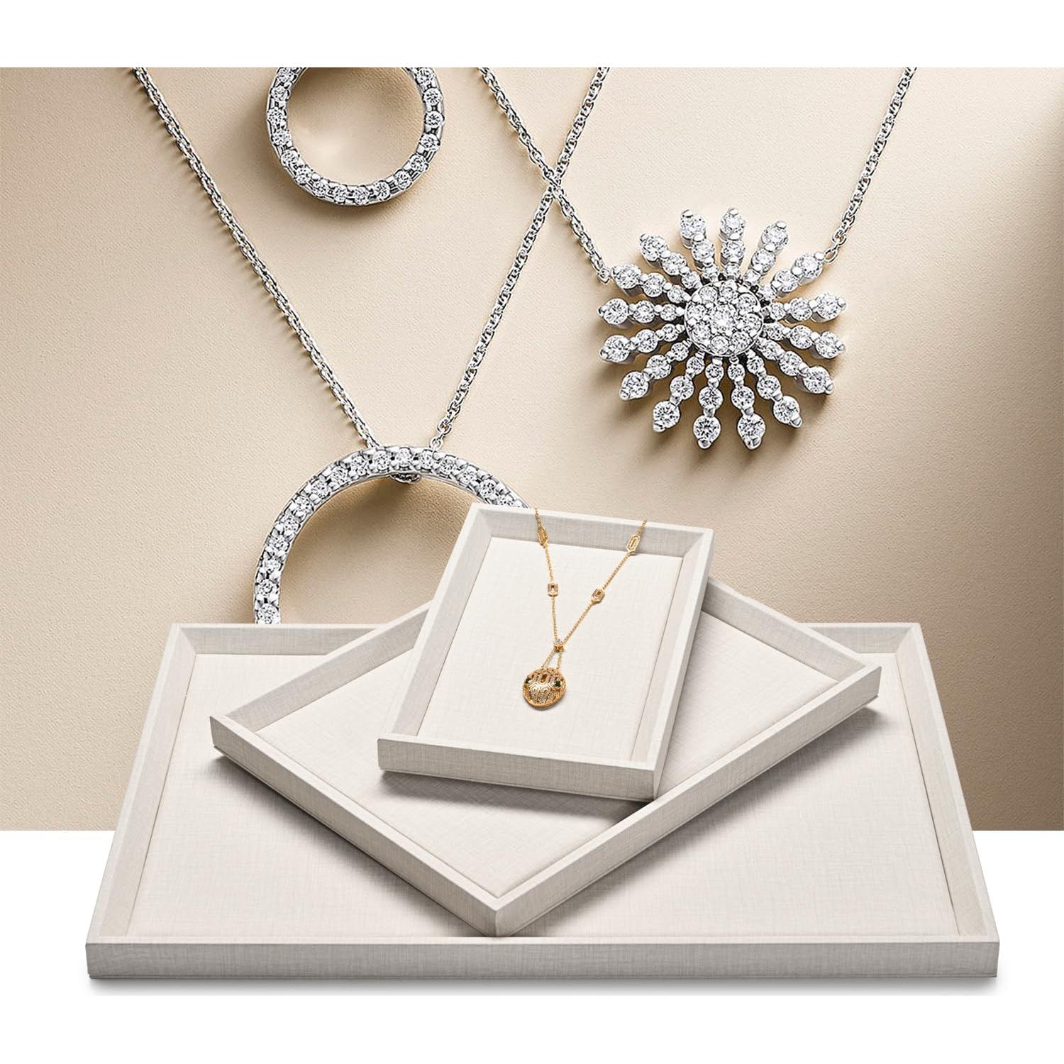 Organizador de Joyería Woodten Beige 23x15 cm Cuero PU