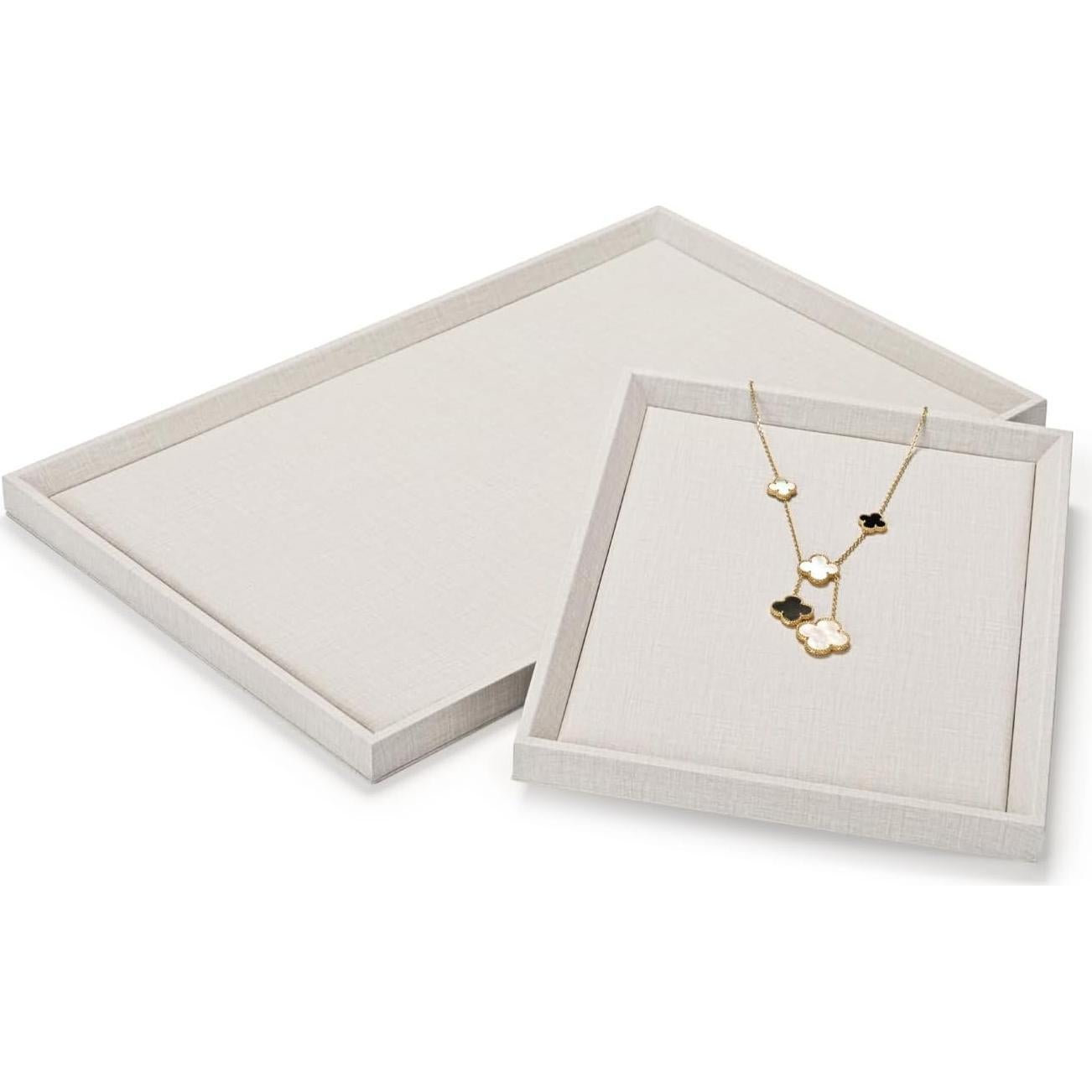 Organizador de Joyería Woodten Beige 23x15 cm Cuero PU