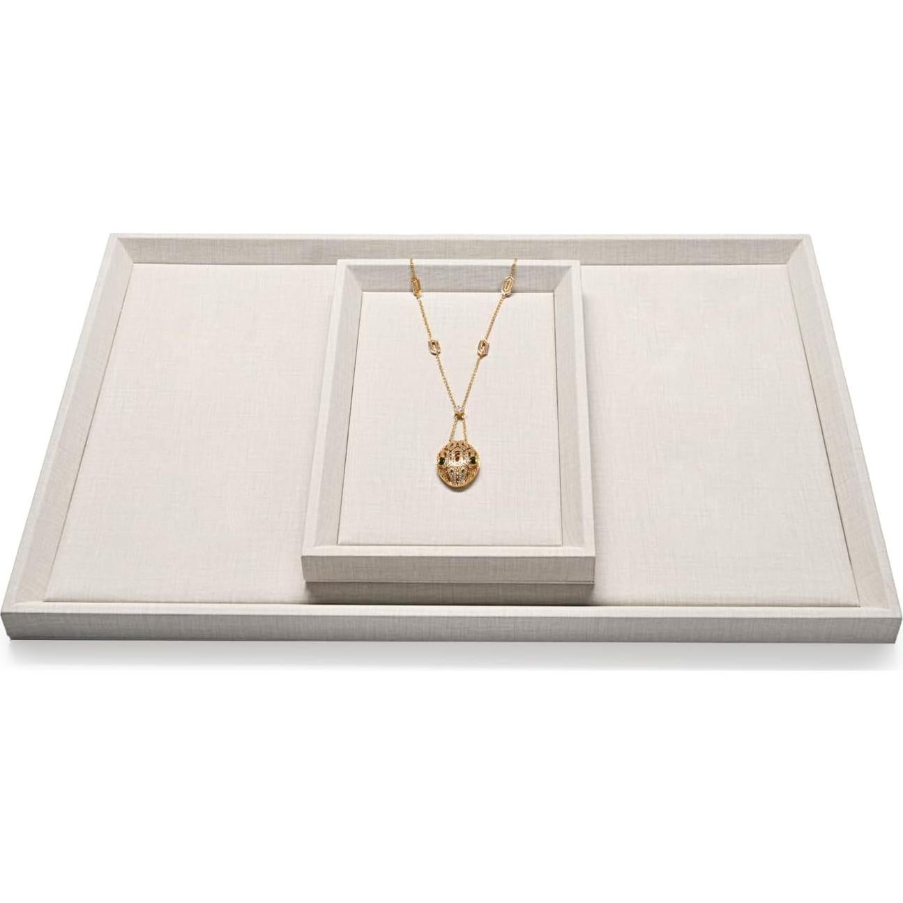 Organizador de Joyería Woodten Beige 23x15 cm Cuero PU