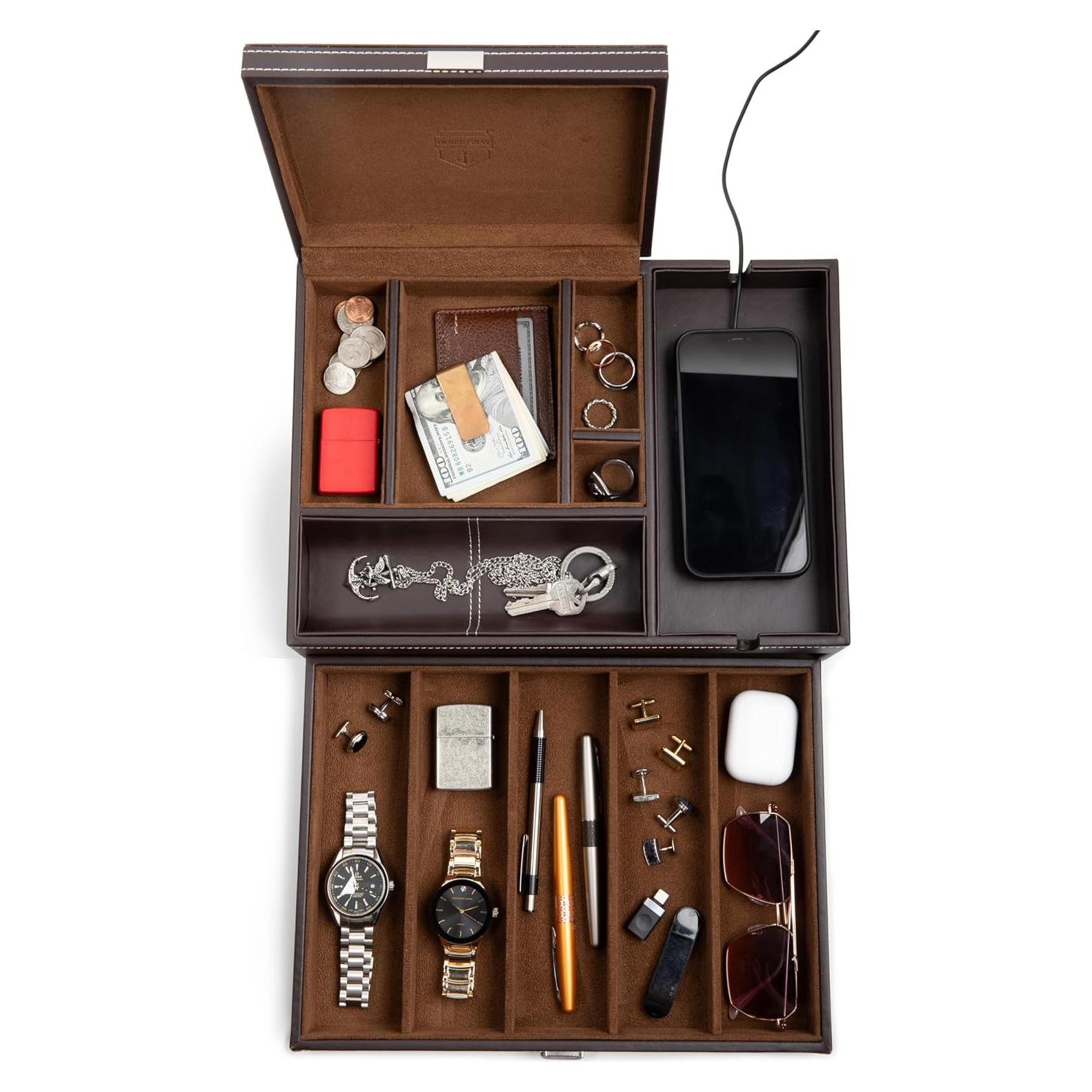 Caja de Reloj y Joyería HOUNDSBAY Almirante - Cuero Sintético