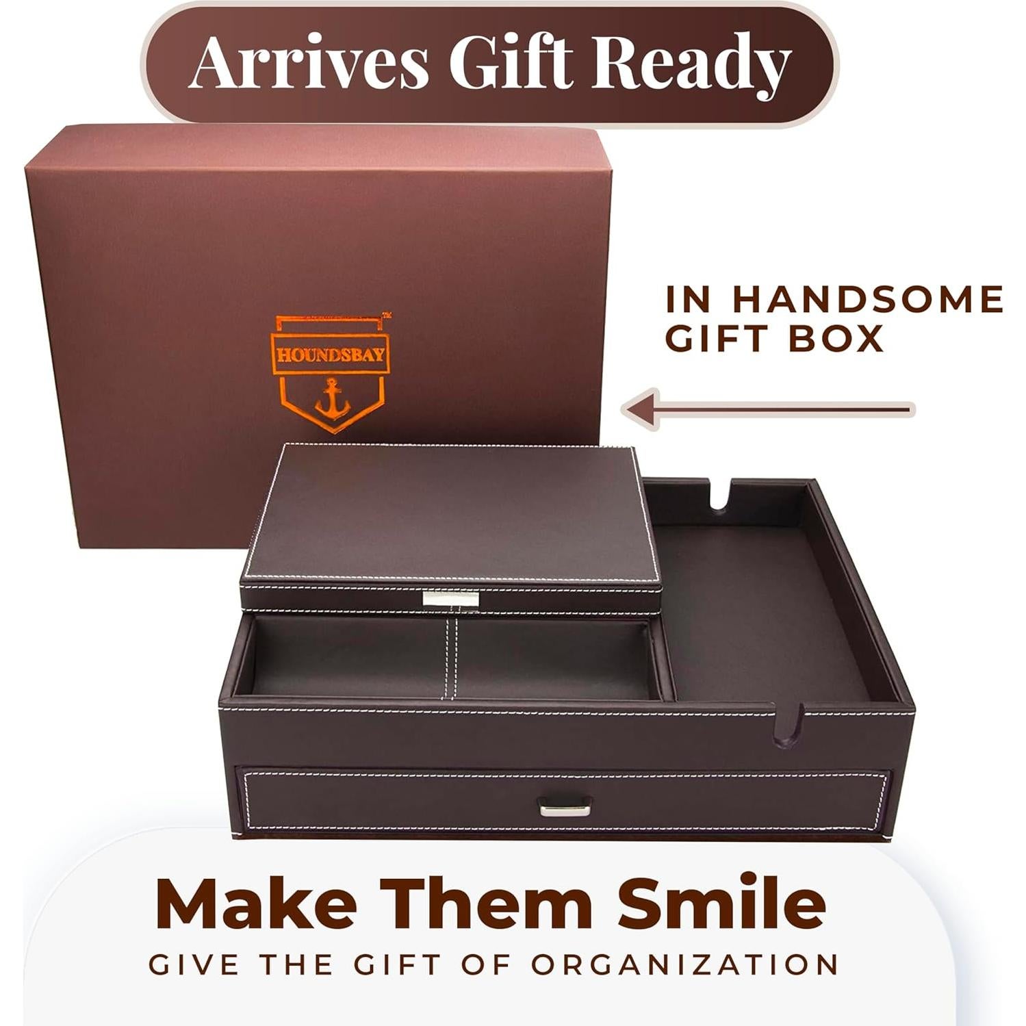 Caja de Reloj y Joyería HOUNDSBAY Almirante - Cuero Sintético