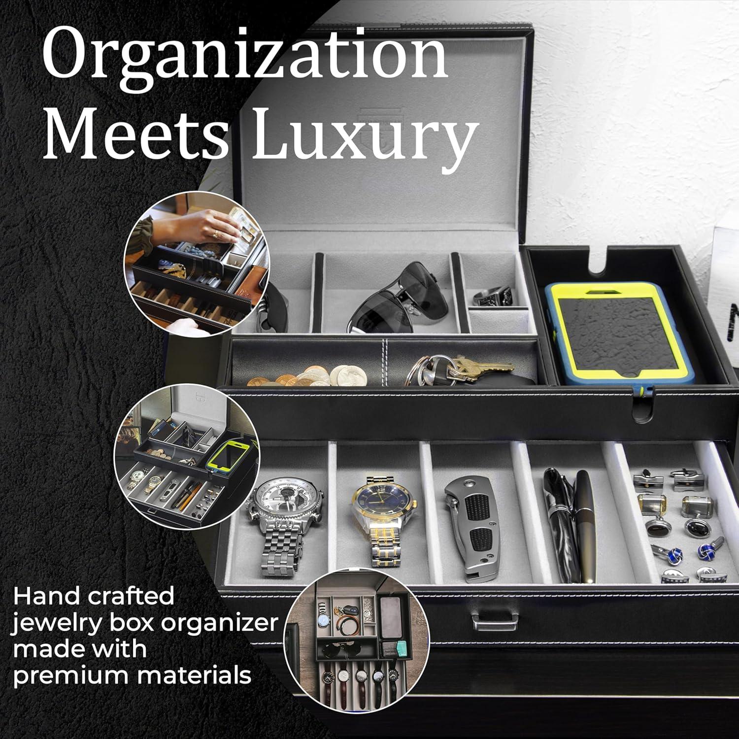 Caja de Reloj y Joyería HOUNDSBAY Almirante - Cuero Sintético