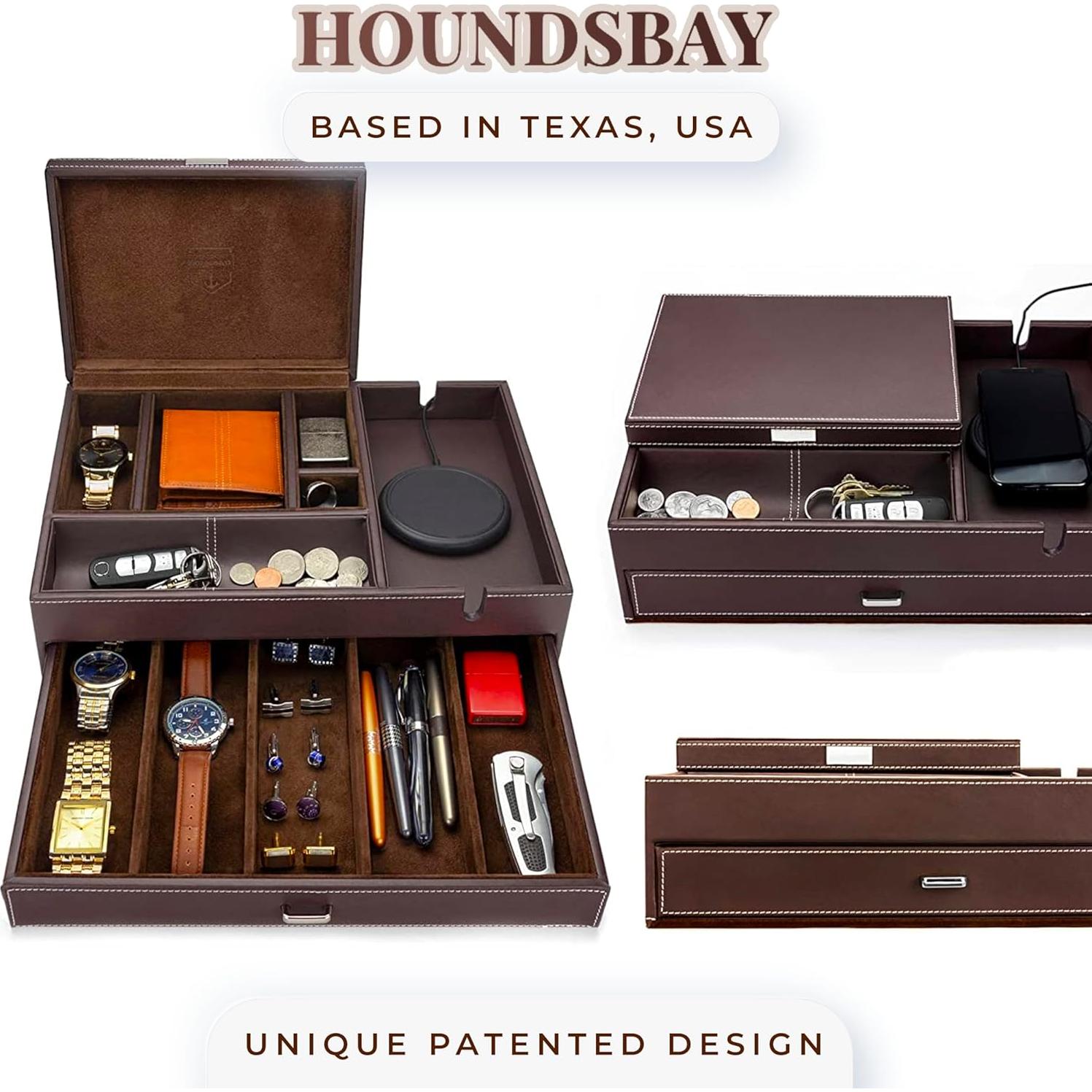 Caja de Reloj y Joyería HOUNDSBAY Almirante - Cuero Sintético