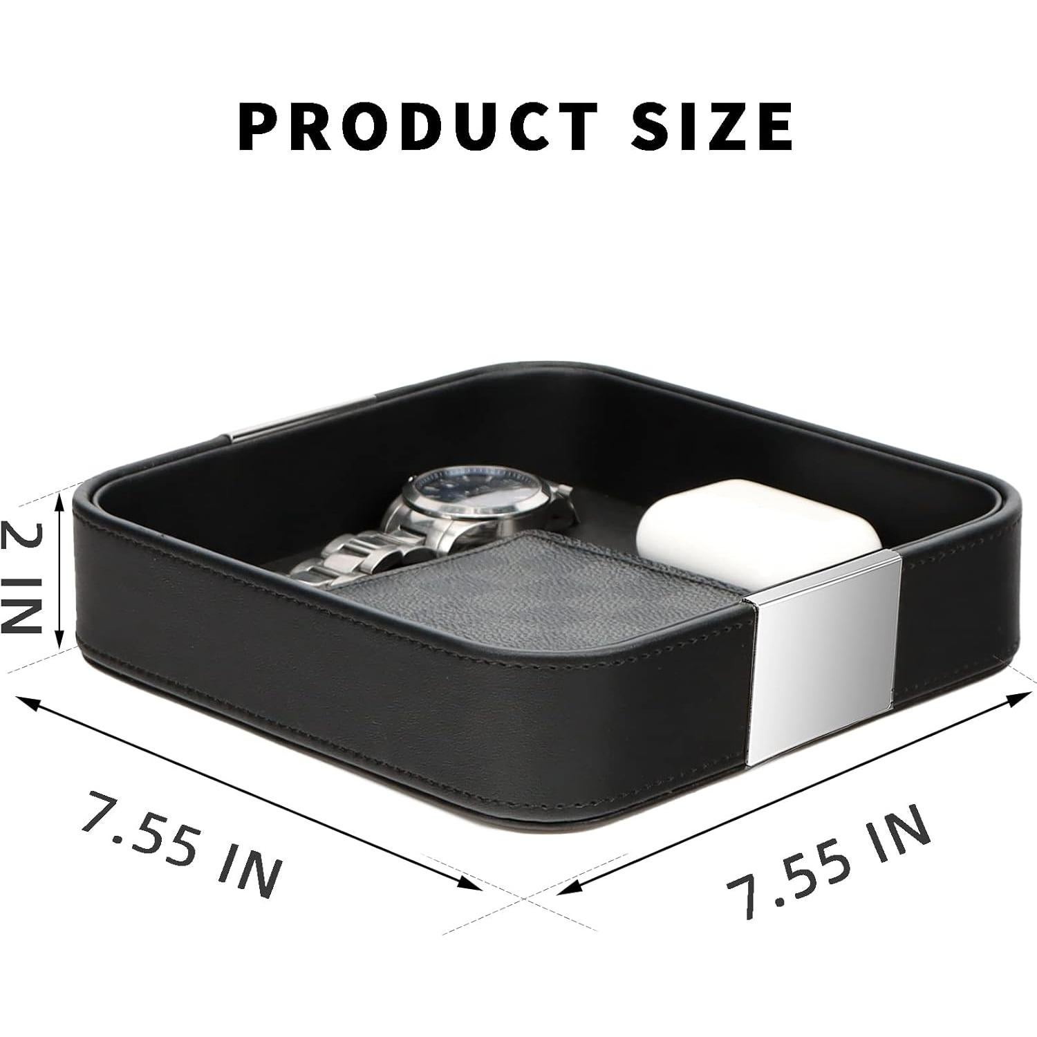 Organizador de Escritorio de Cuero SANZIE 19.1x18.4cm Negro