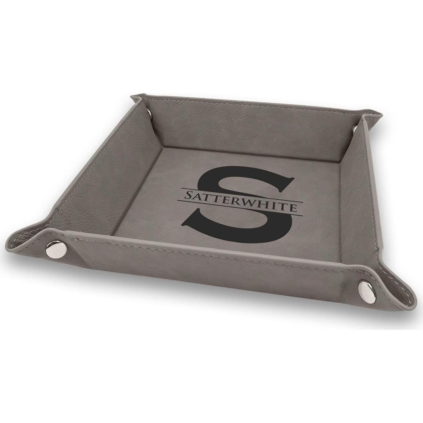 Bandeja de Valet de Cuero PU Krazy Case Marrón 24.1x24.1cm