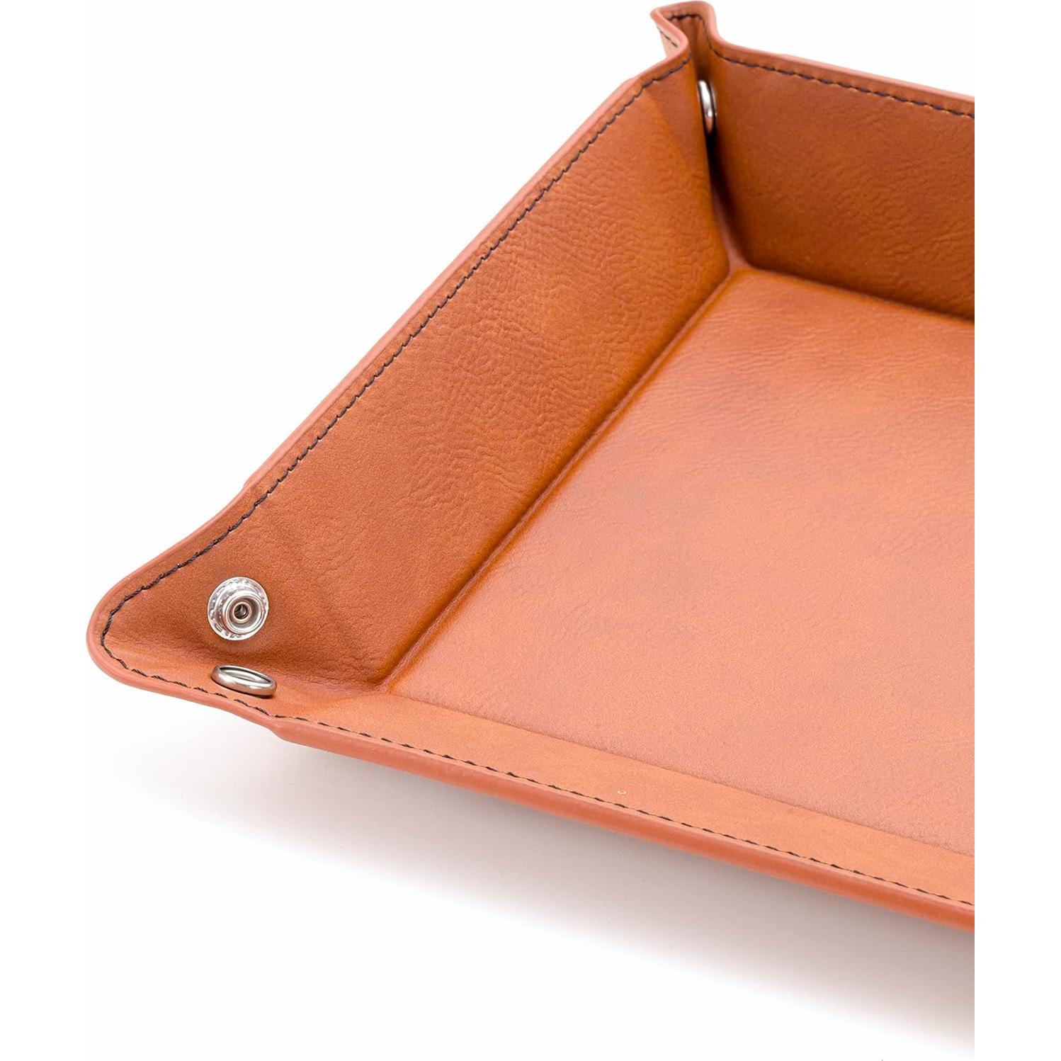 Bandeja de Valet de Cuero PU Krazy Case Marrón 24.1x24.1cm