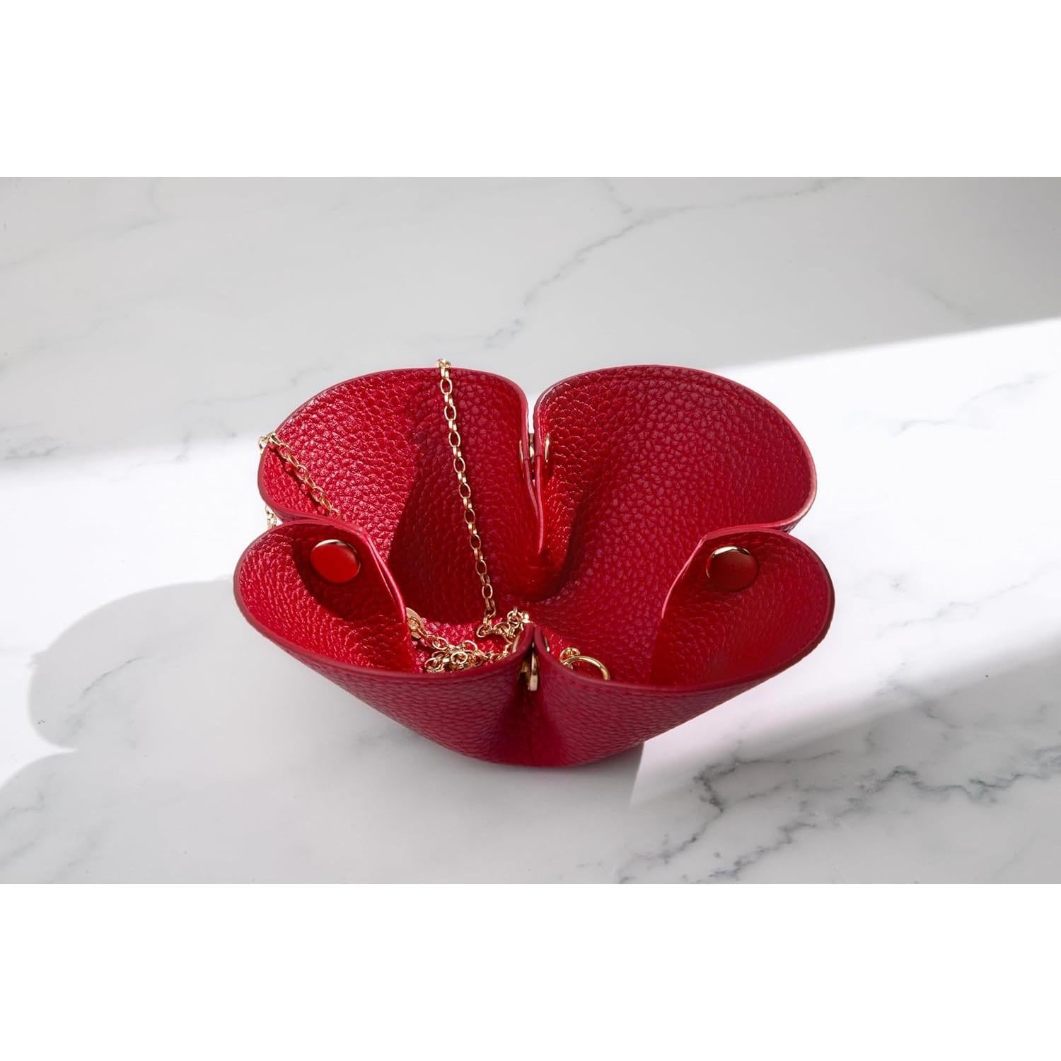 Bandeja de Joyería Plegable de Cuero Rojo TotallyMint TR2024