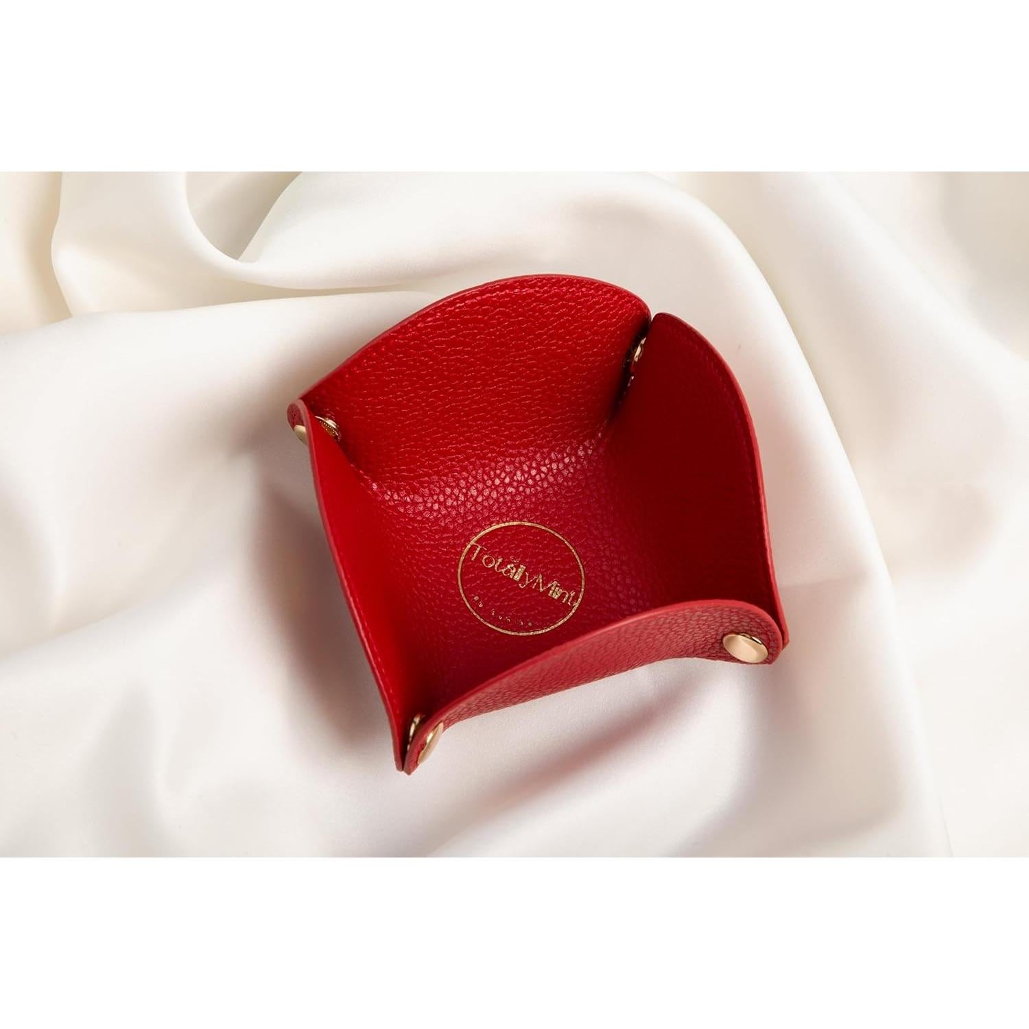 Bandeja de Joyería Plegable de Cuero Rojo TotallyMint TR2024