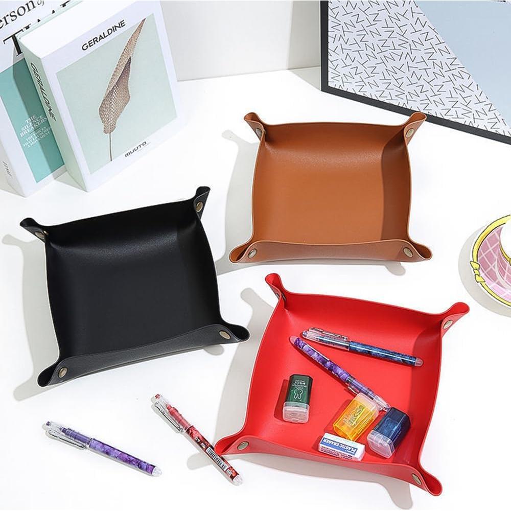 Bandeja de Valet K de Cuero Sintético Rojo 2PACK - Almacenamiento