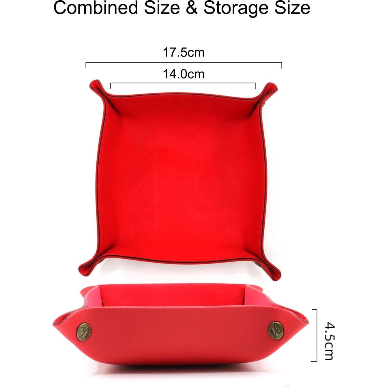 Bandeja de Valet K de Cuero Sintético Rojo 2PACK - Almacenamiento