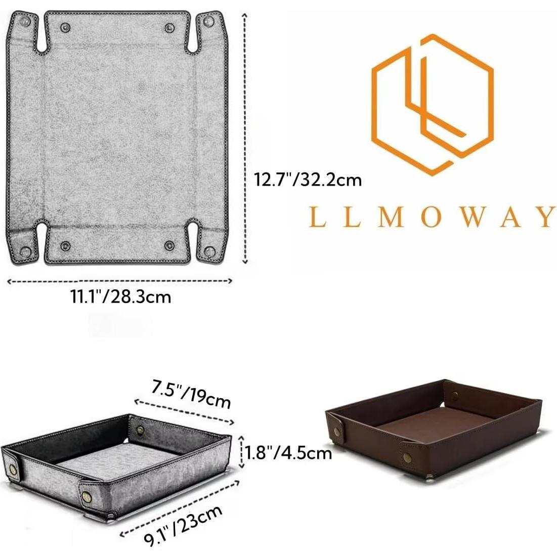 Bandeja Organizadora de Escritorio LLmoway de Cuero PU Marrón