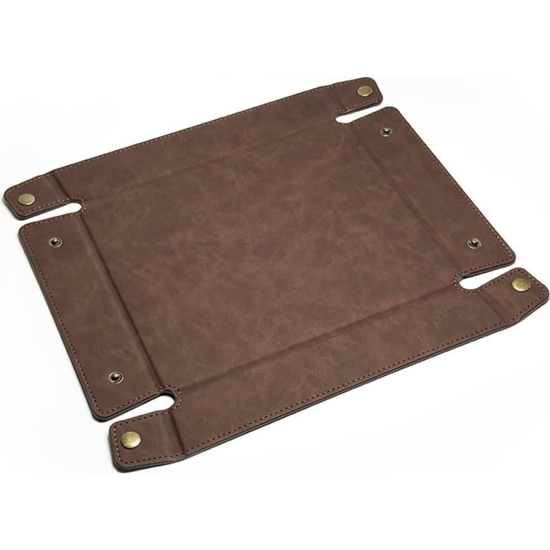 Bandeja Organizadora de Escritorio LLmoway de Cuero PU Marrón