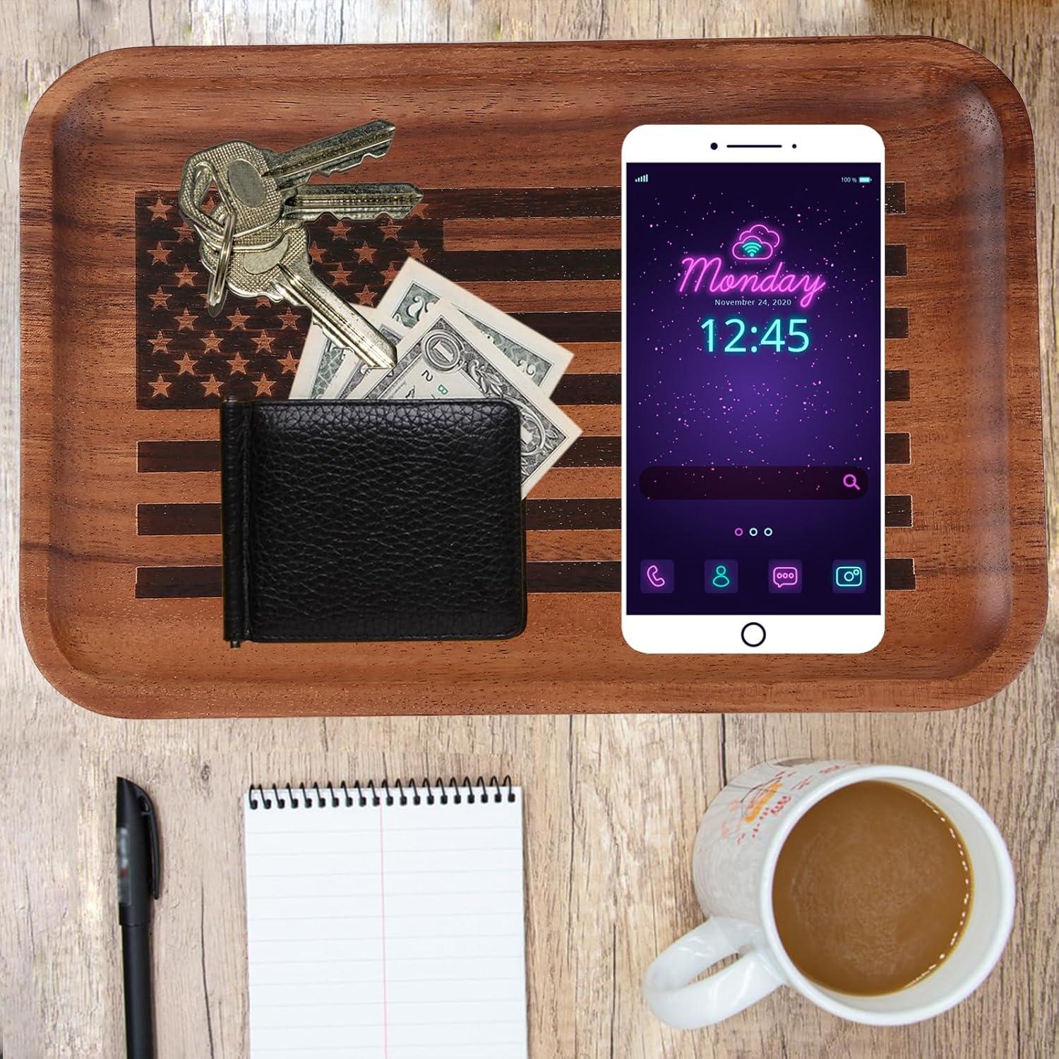 Bandeja de Valet Velinjowy con Bandera Americana 30x19 cm