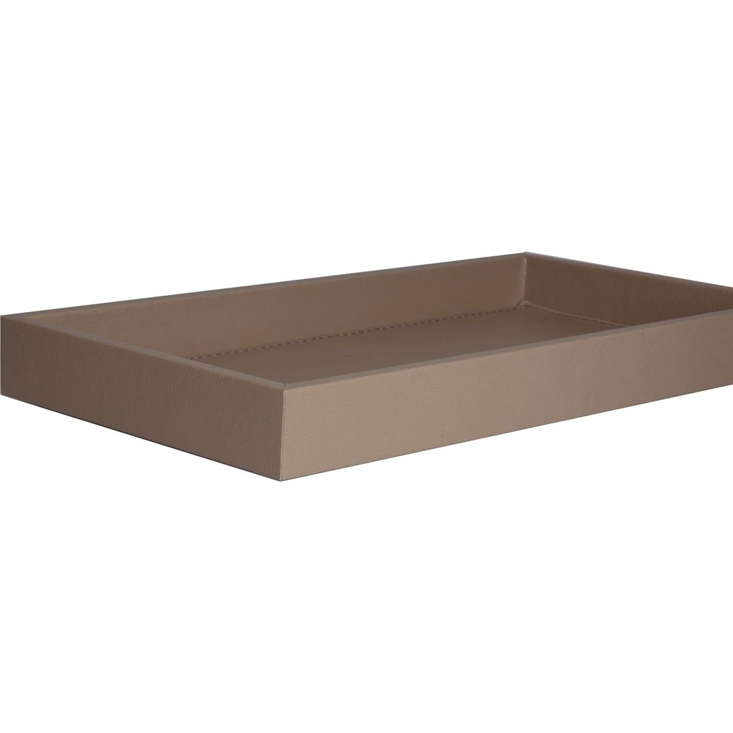 Bandeja de Cuero Sintético MOENA Camel Mate Grande - Organizador Multifuncional